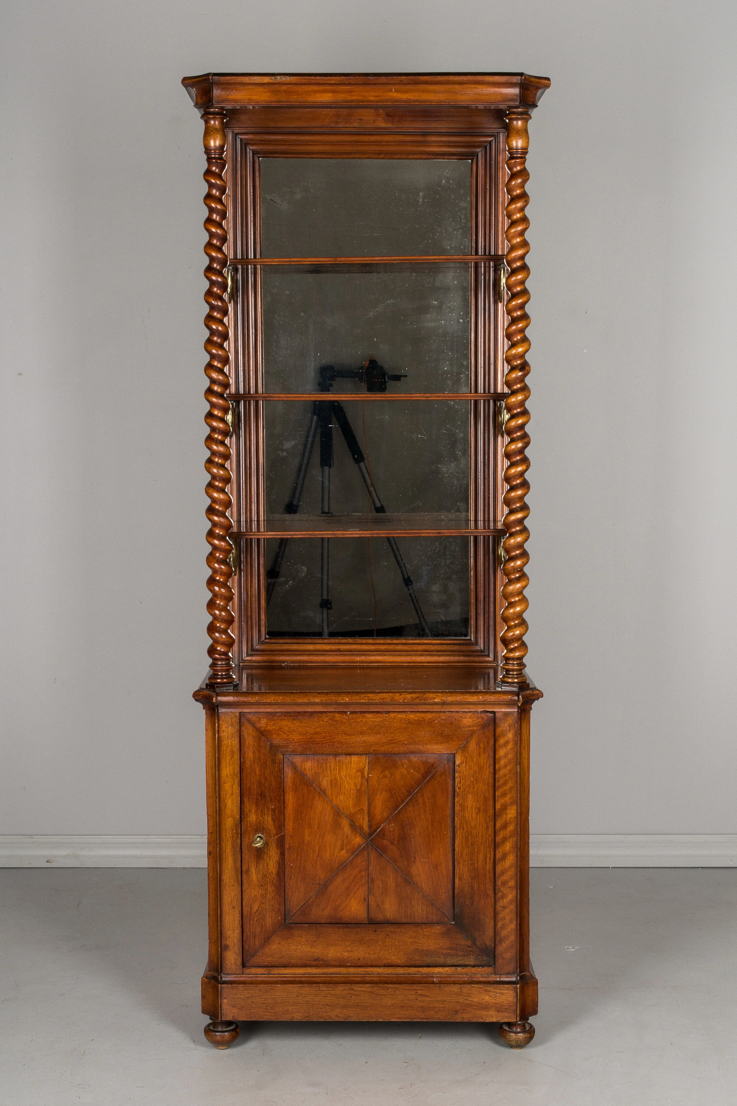 19th Century French Mahogany Cabinet with Shelves