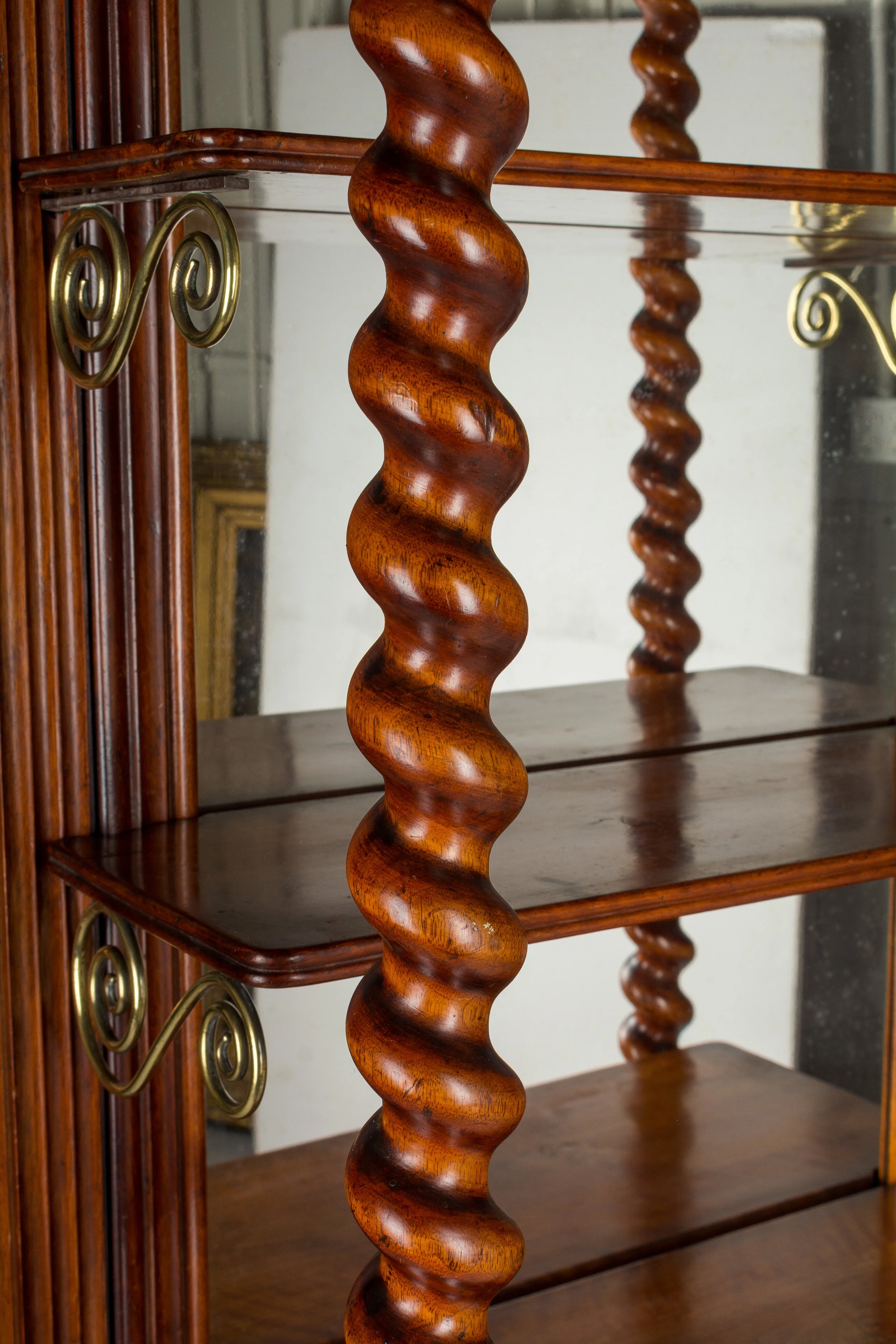 19th Century French Mahogany Cabinet with Shelves