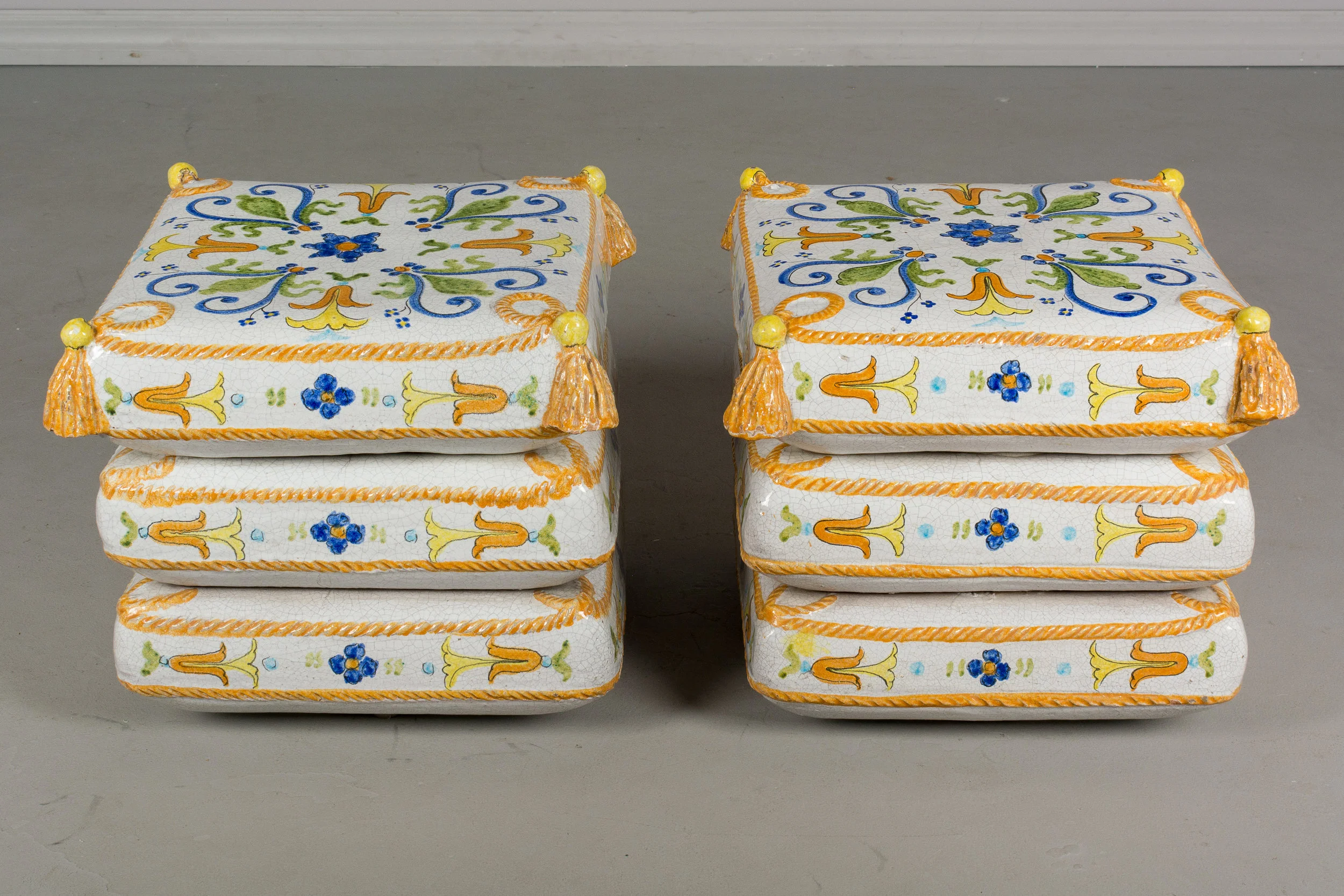 Pair of French Ceramic Garden Stools
