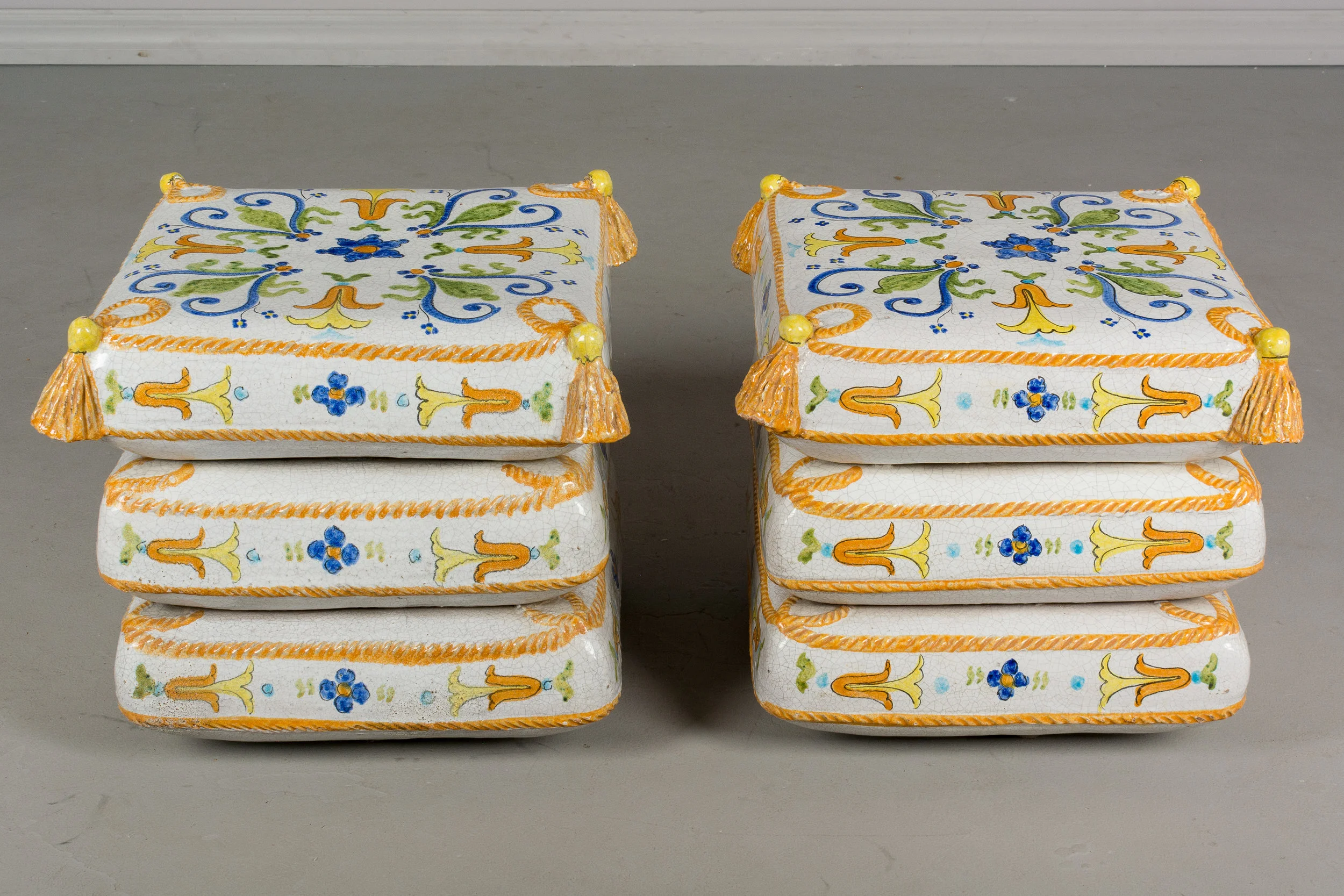 Pair of French Ceramic Garden Stools