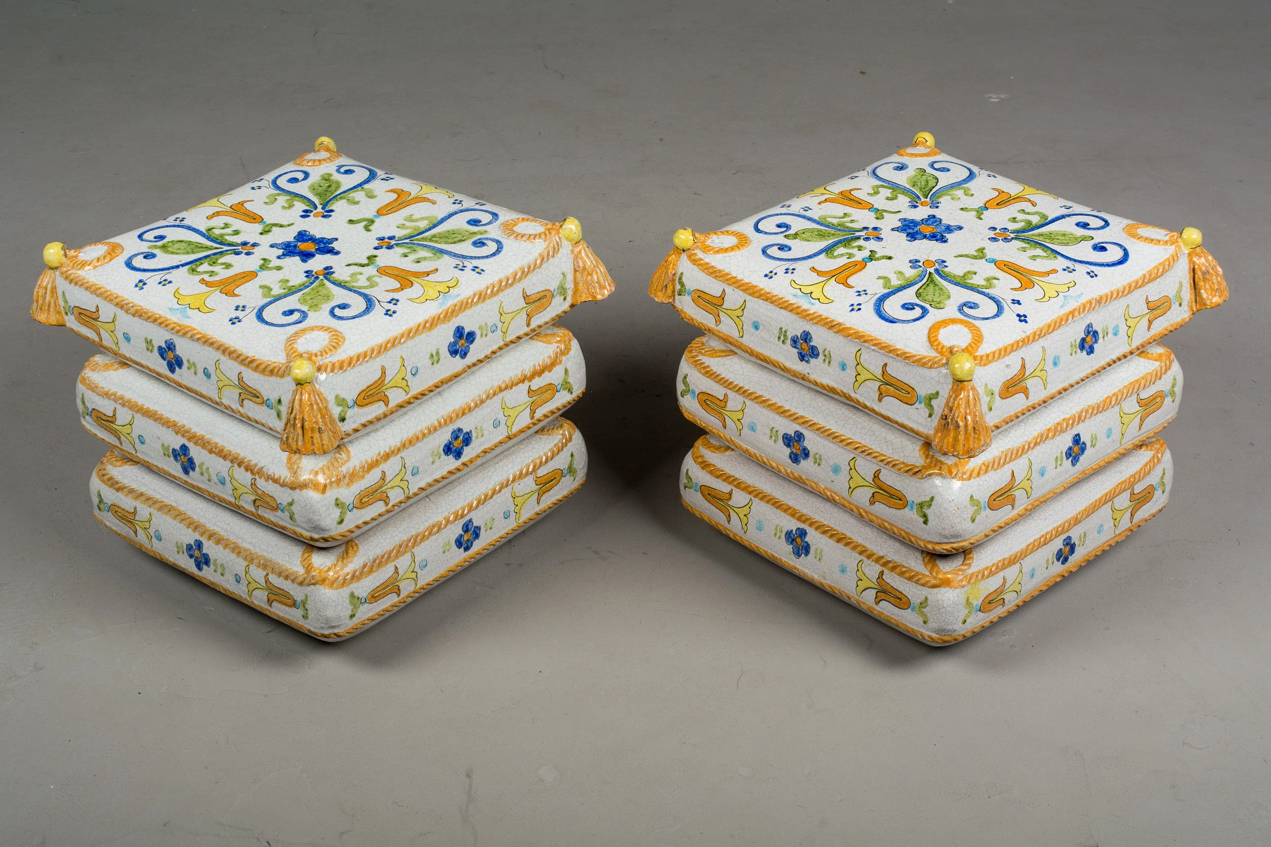 Pair of French Ceramic Garden Stools