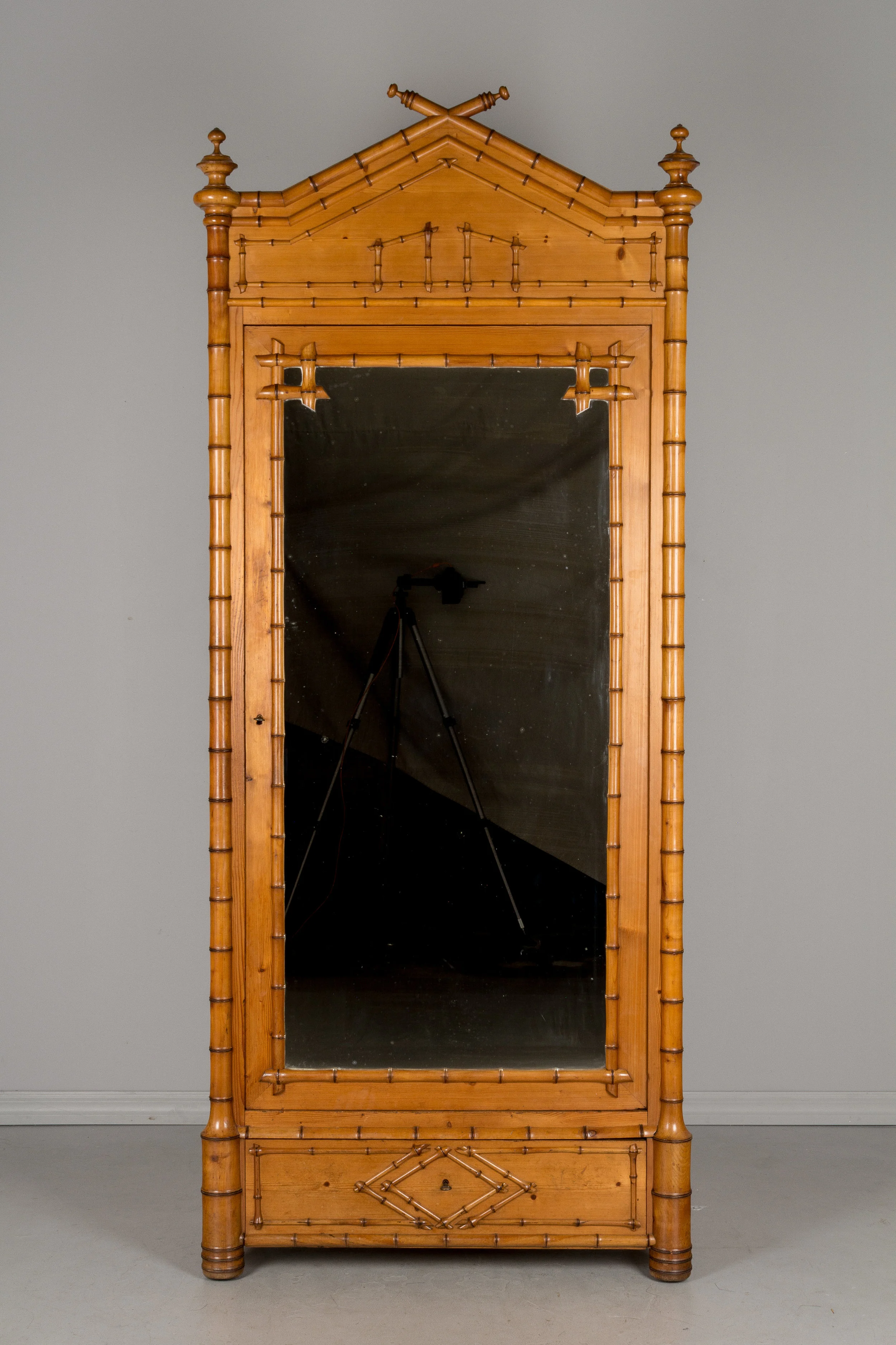 French Faux Bamboo Armoire