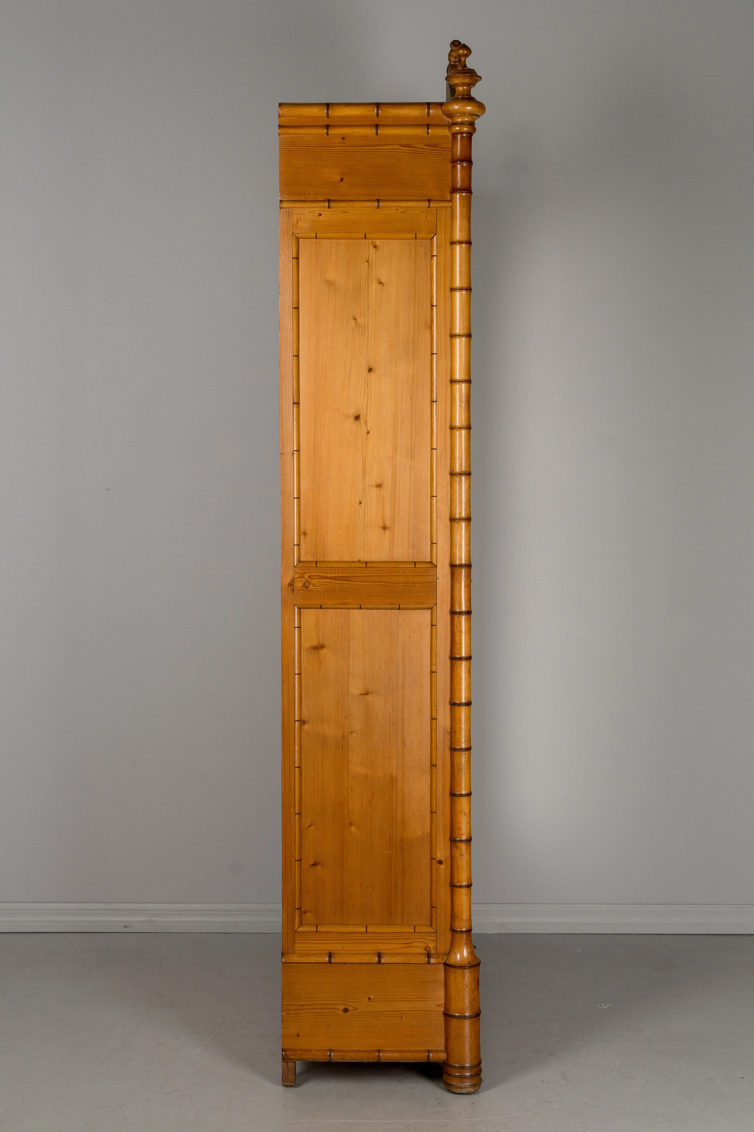 French Faux Bamboo Armoire
