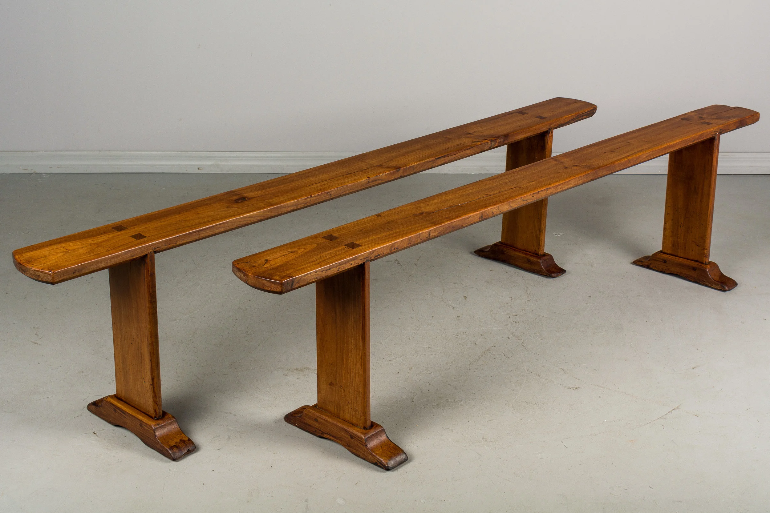 Country French Cherry Farm Table with Benches
