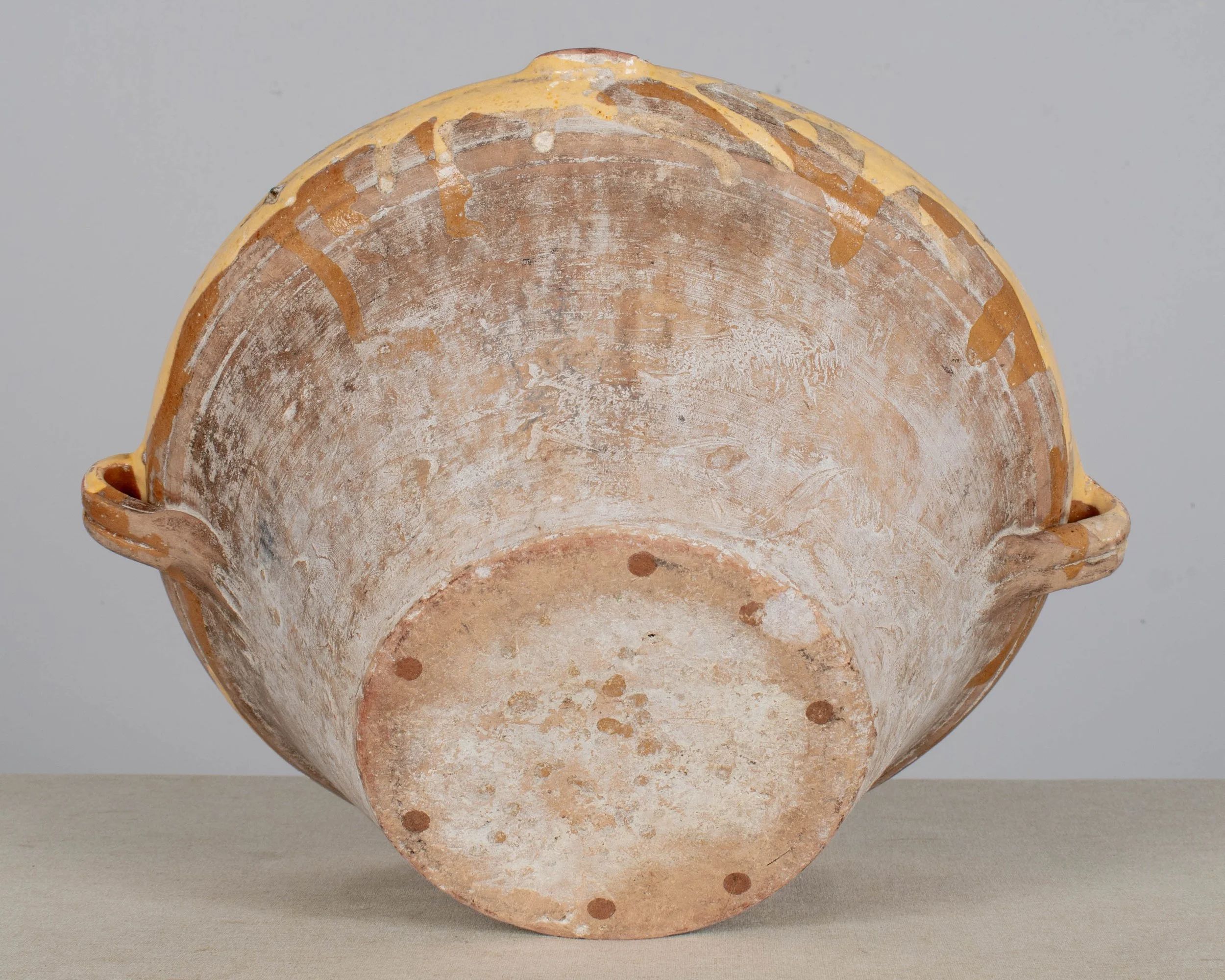 French Yellow Glazed Terracotta Tian or Grésale Bowl