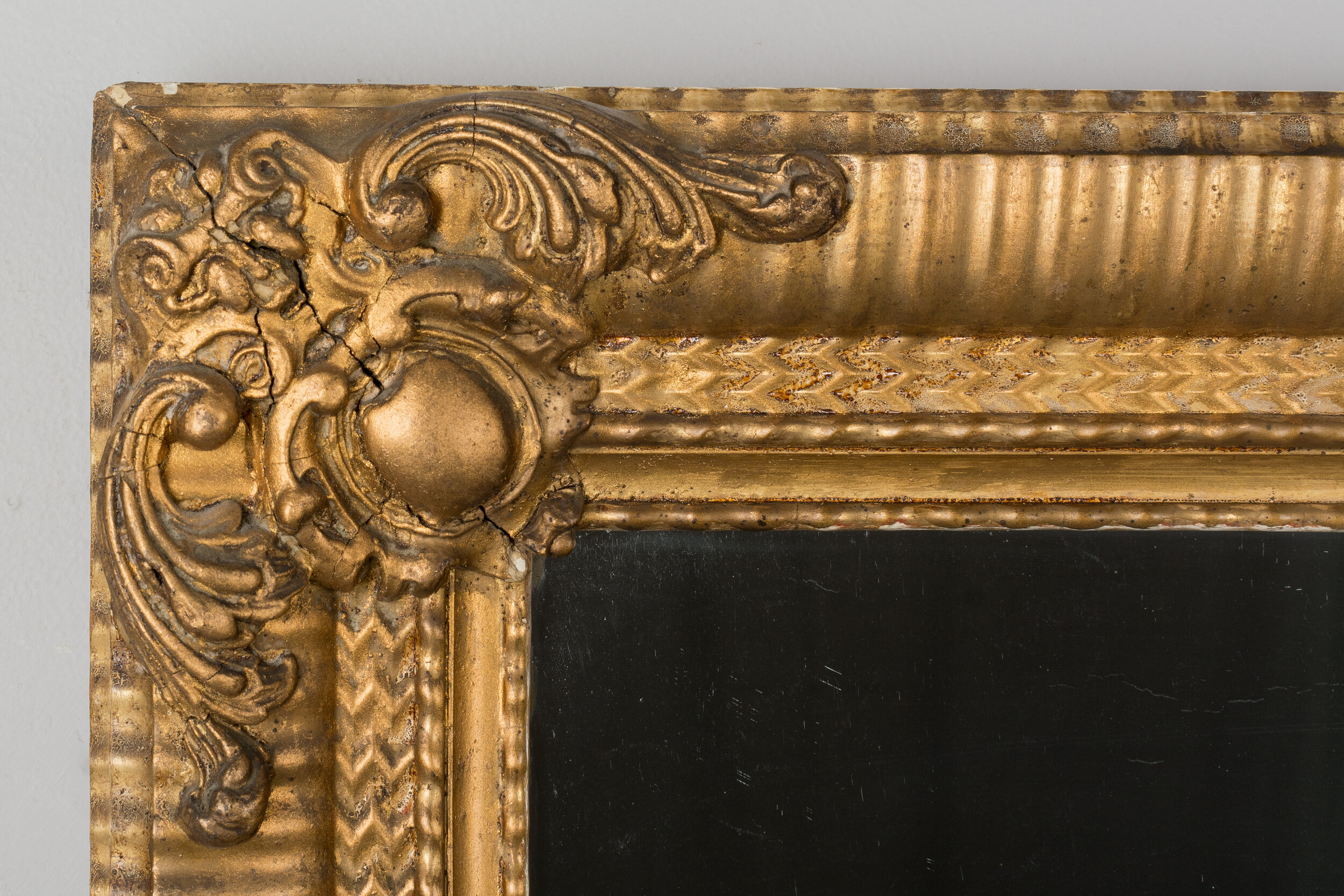 Large Louis Philippe Golden Mirror, Italy, 19th Century for sale at Pamono