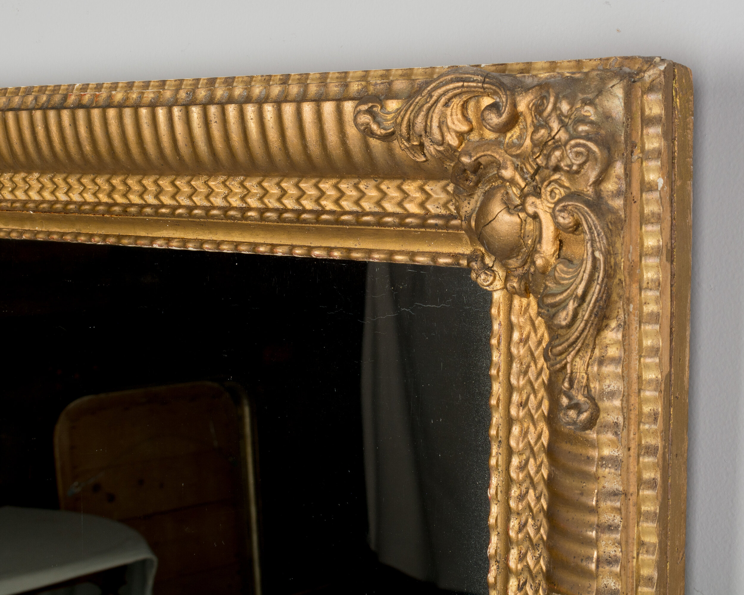 Large Louis Philippe Gilt Dressing or Console Mirror (H 60 7/8 x W 31 1/4)  - Antique Swan