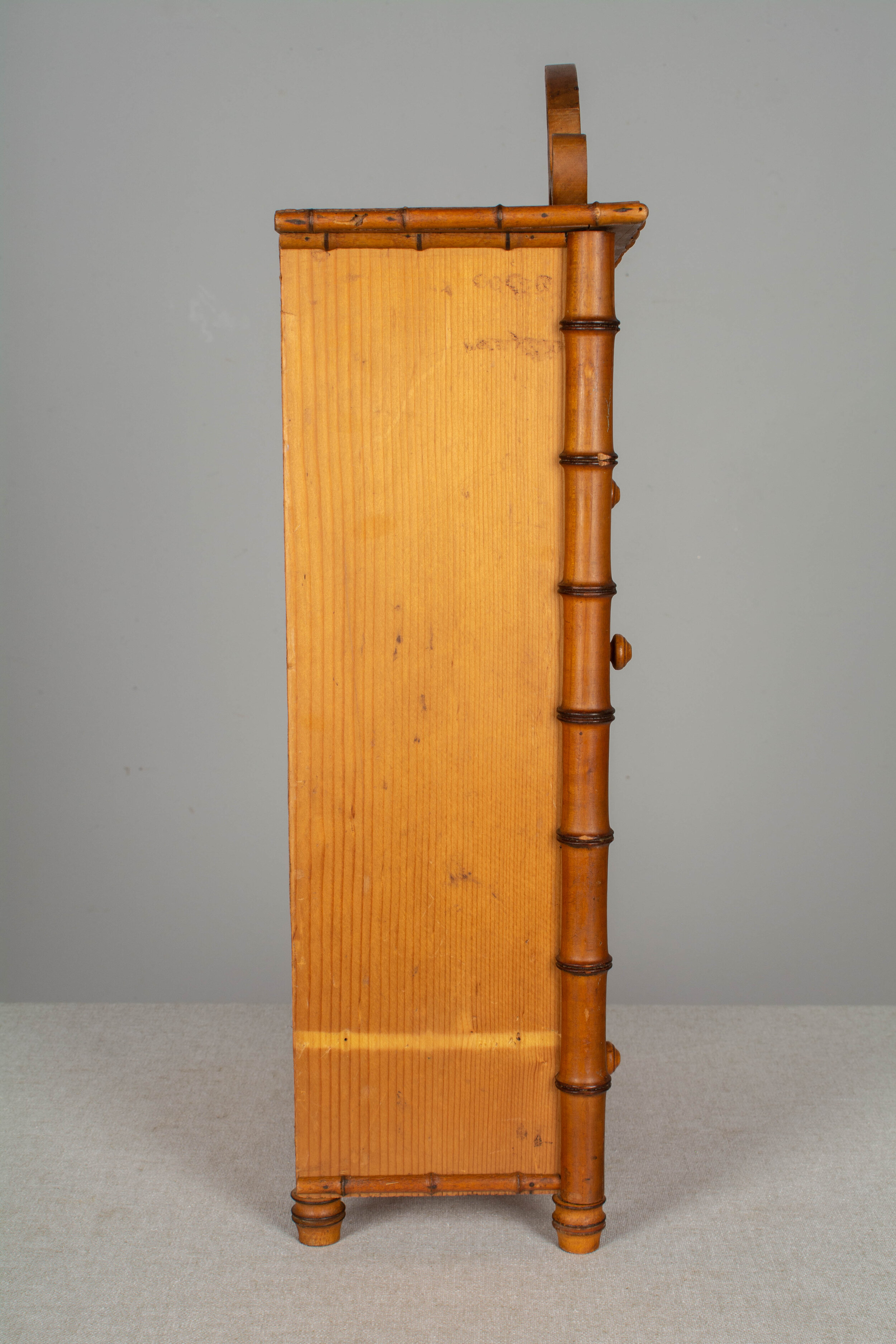 French Faux Bamboo Miniature Armoire
