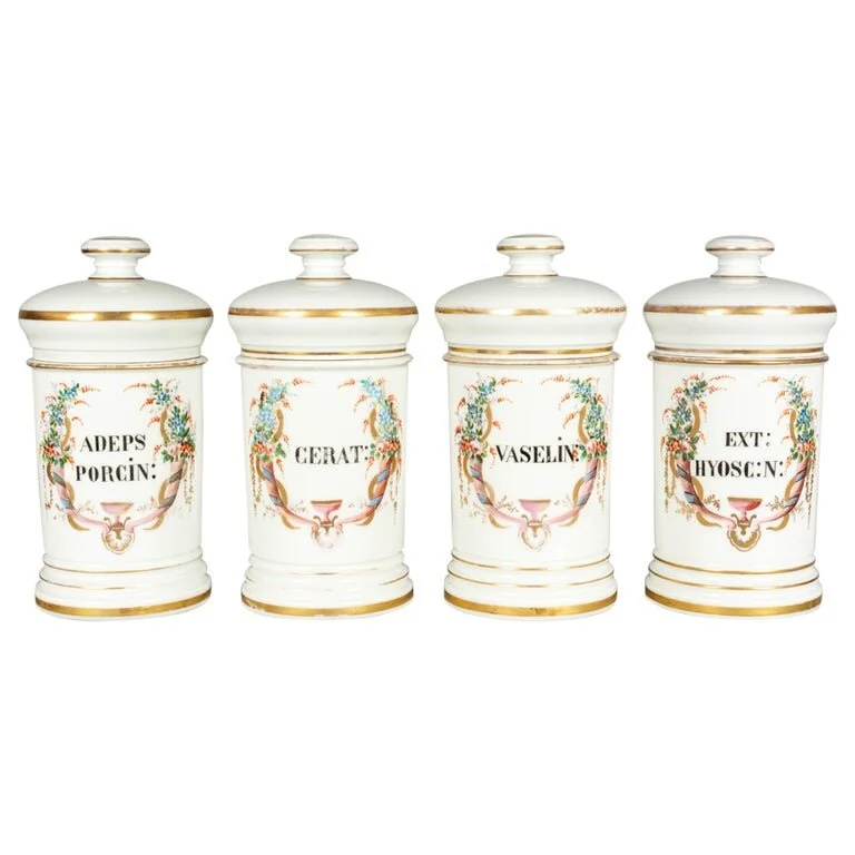 Set of Four 19th Century French Apothecary Jars