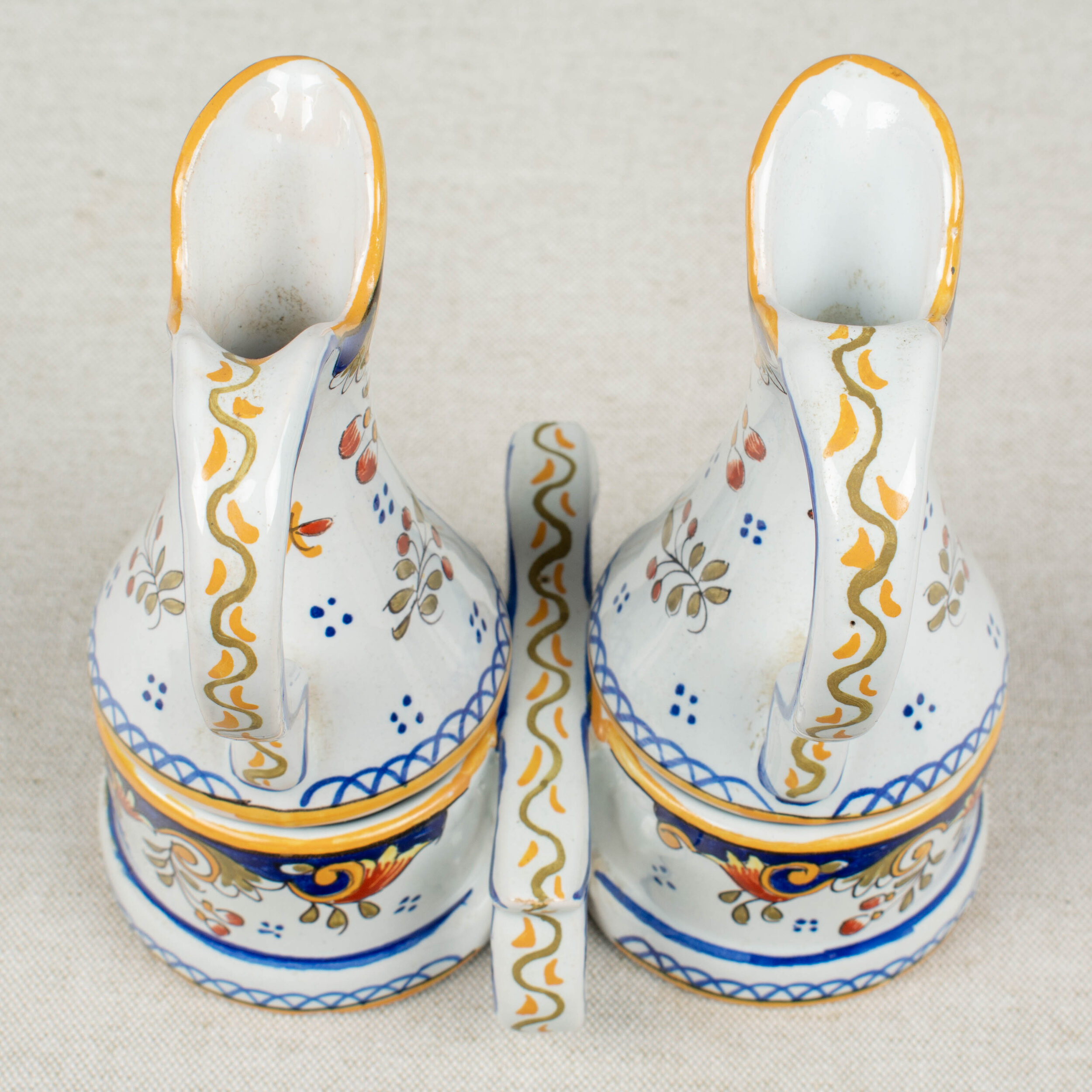 French Desvres Faience Cruet Set