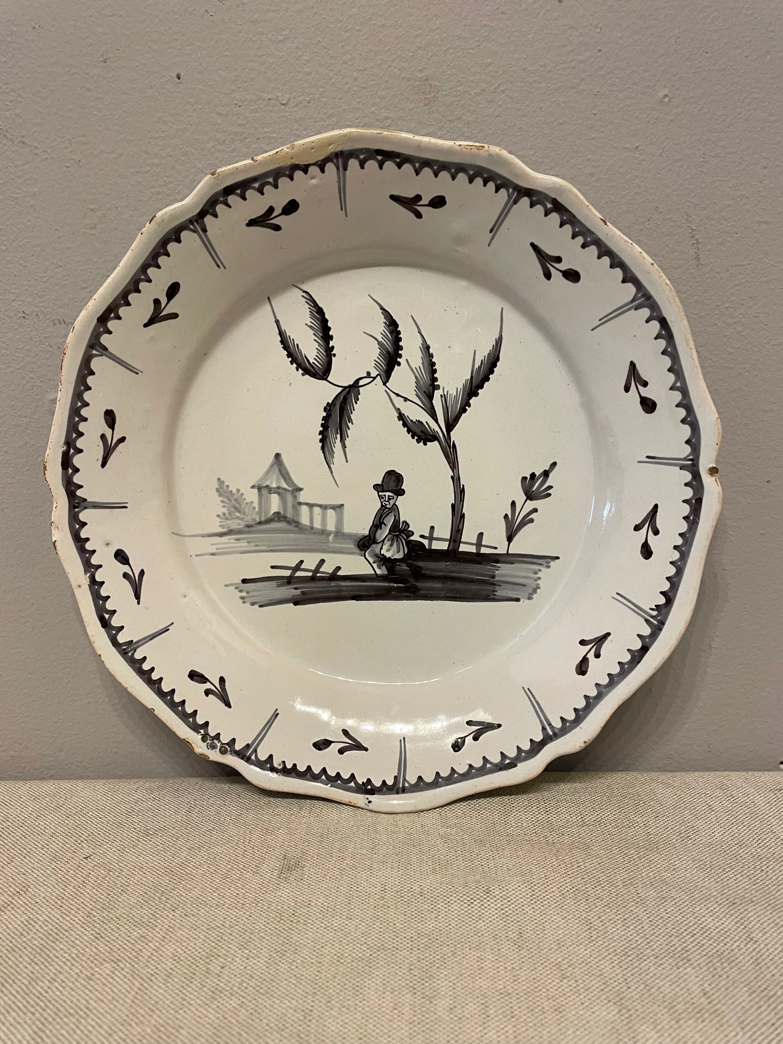 French 18th c. Moustiers Faience Plate