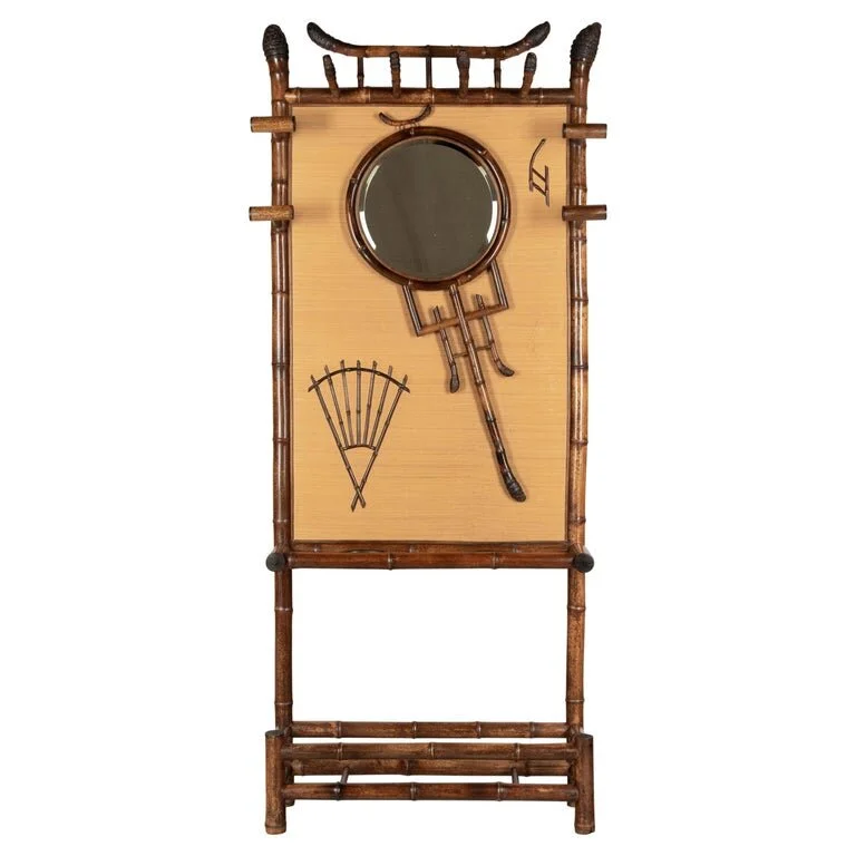 19th Century French Bamboo Hall Tree or Coat Rack