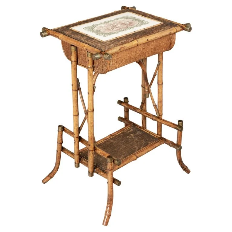 19th Century English Victorian Bamboo Side Table