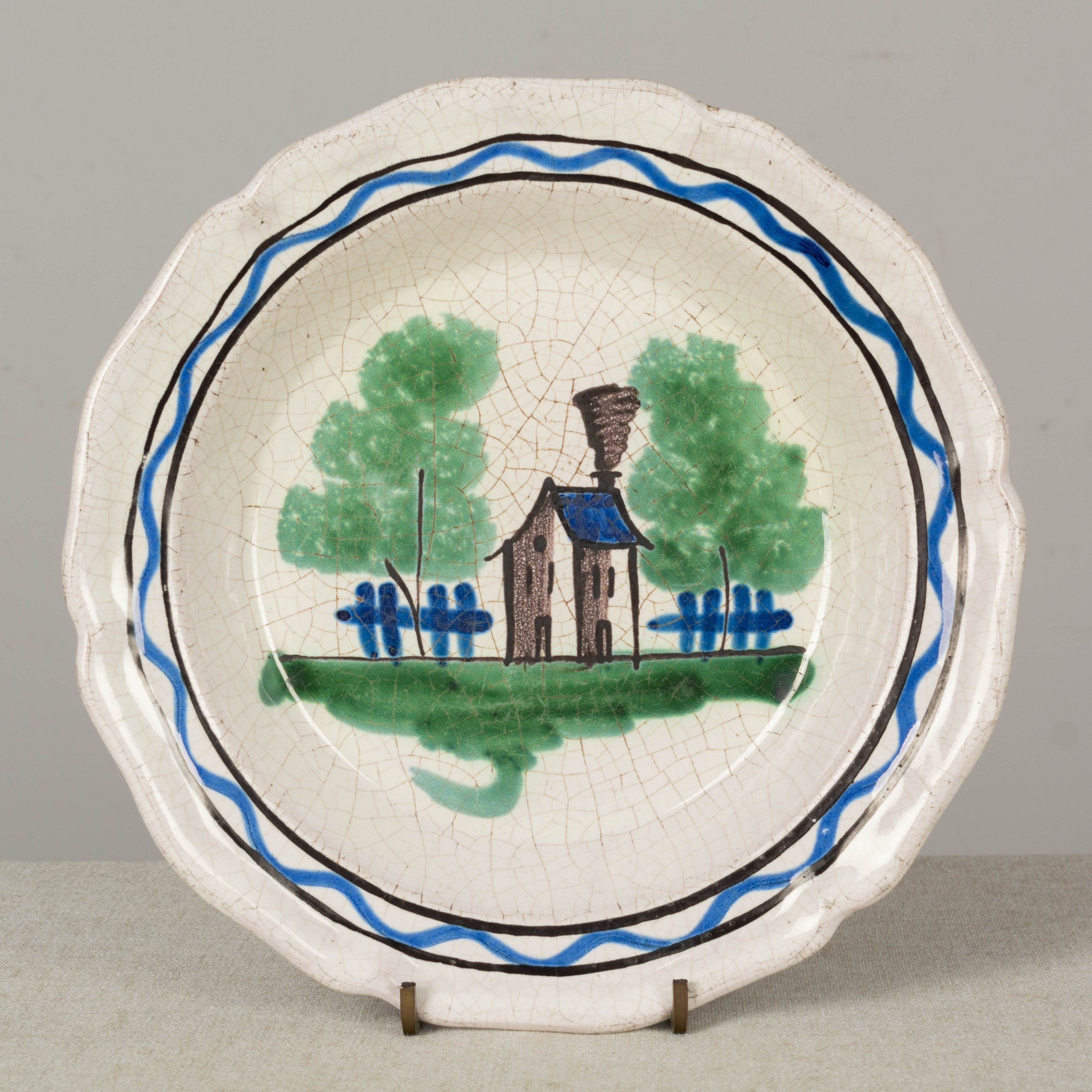 19th Century French Rouen Ceramic Plate