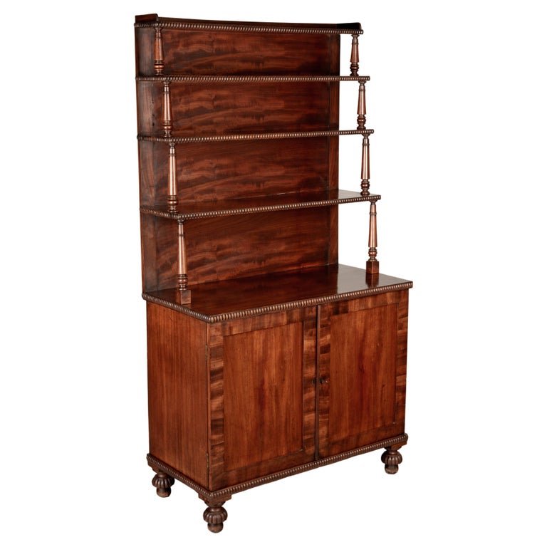 19th Century English Mahogany Sideboard with Shelves