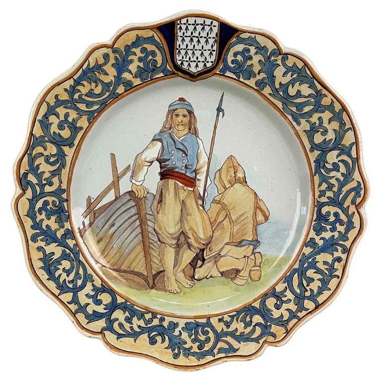19th Century French Porquier Beau Faience Plate