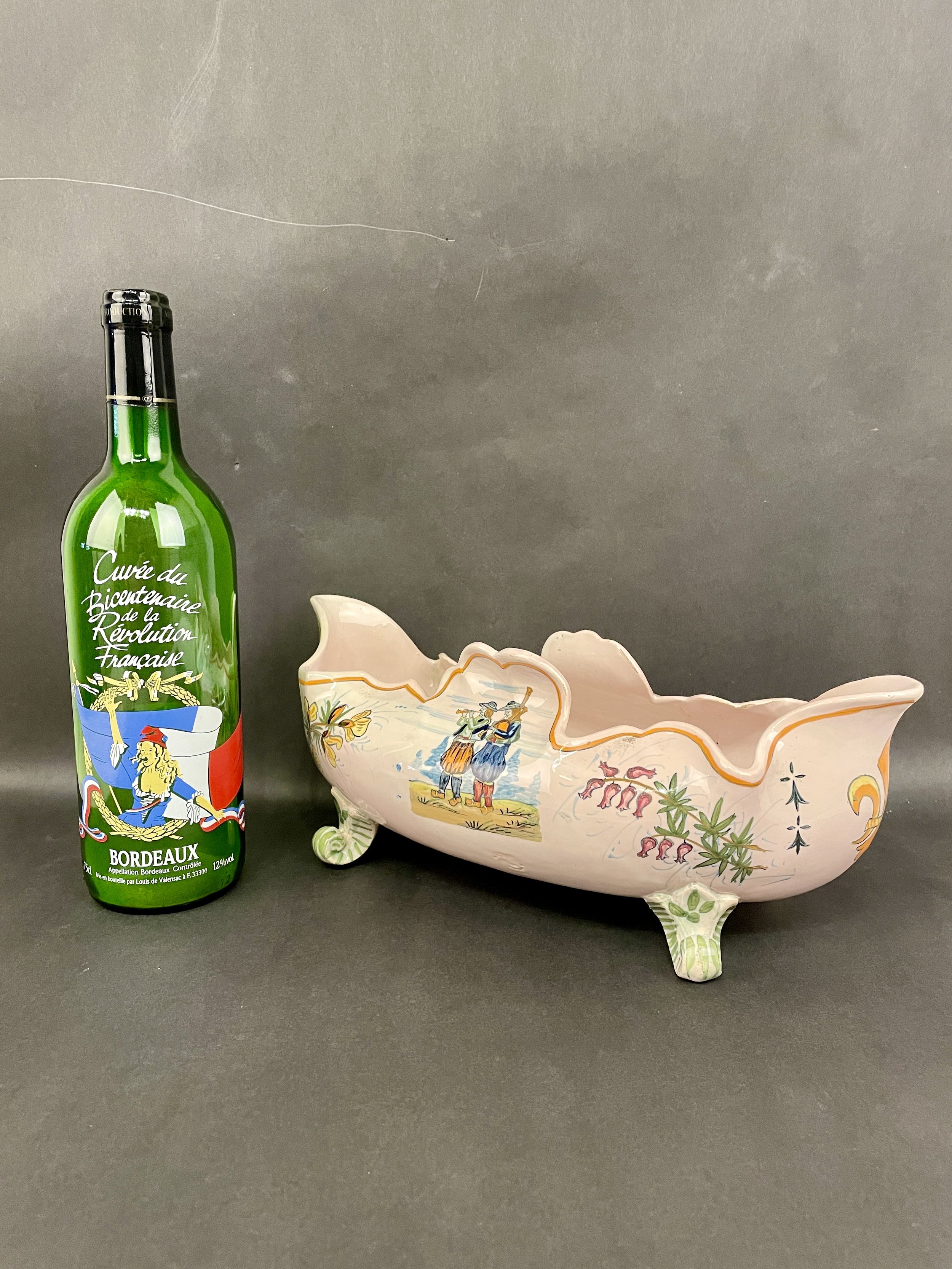 Henriot Quimper Faience Footed Jardiniere