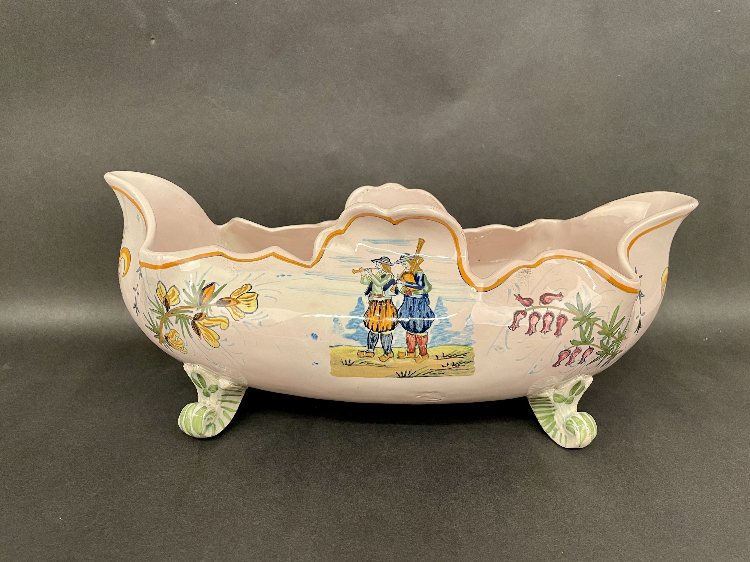 Henriot Quimper Faience Footed Jardiniere