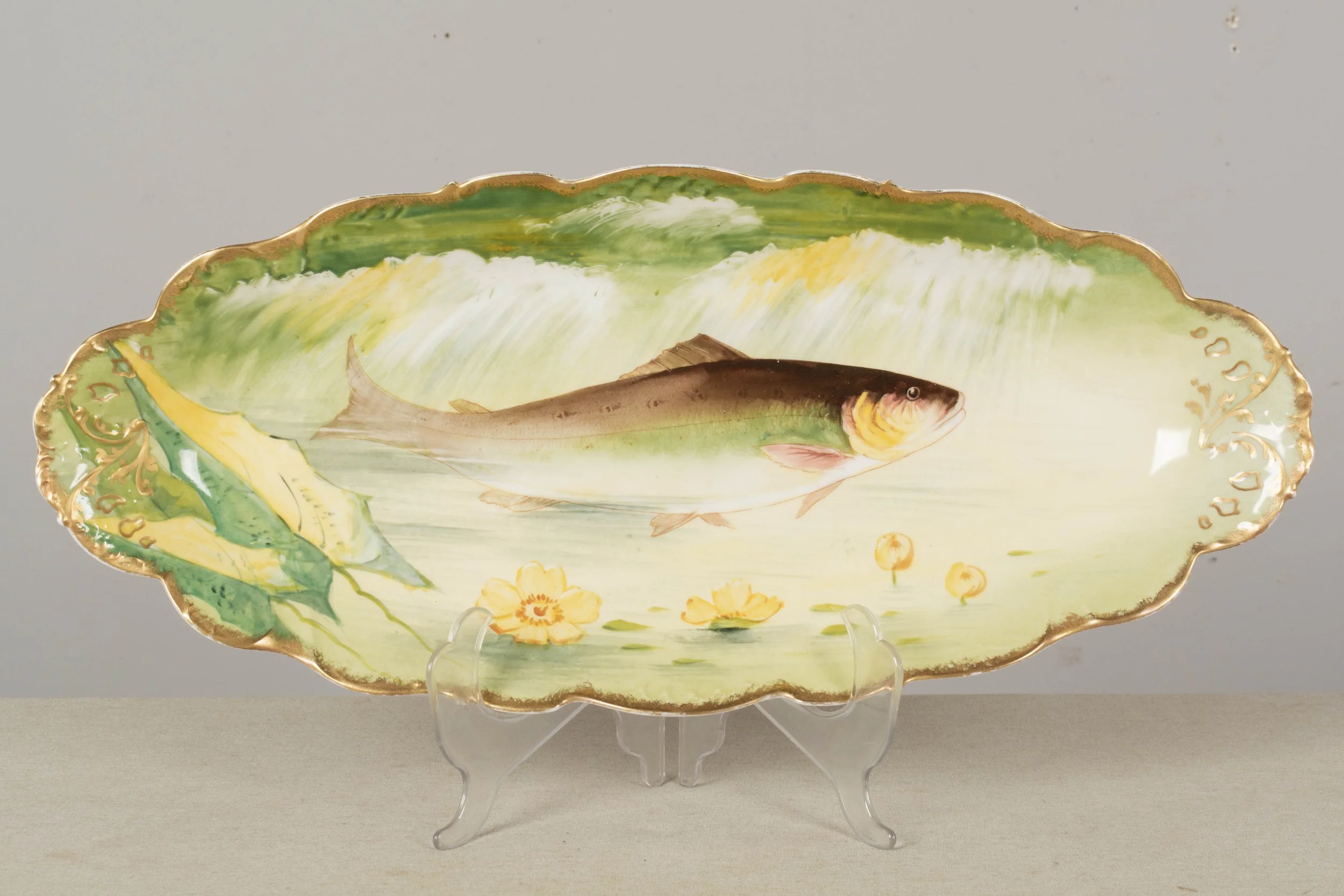 Antique French Fish Plates