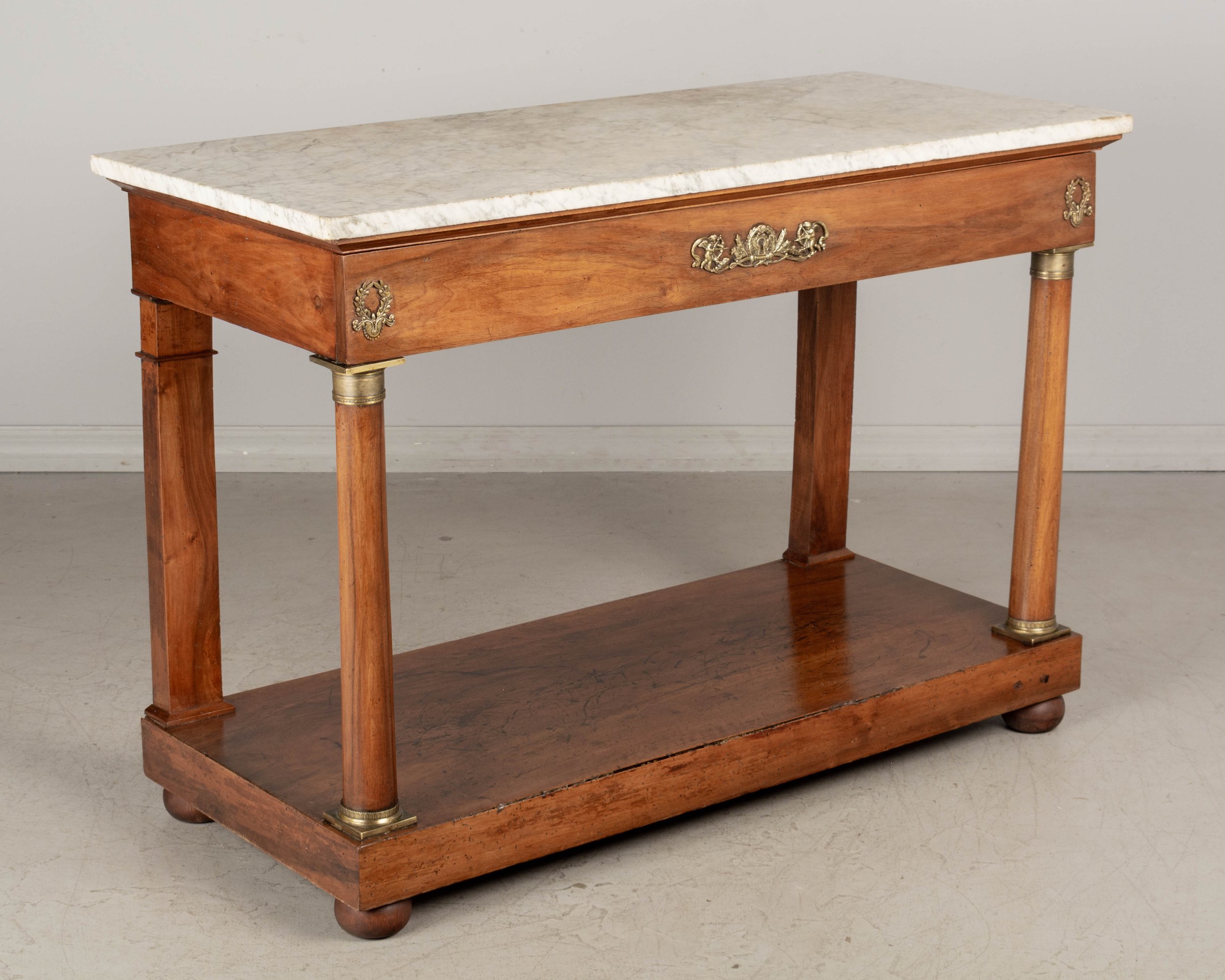 19th Century French Empire Marble-Top Console