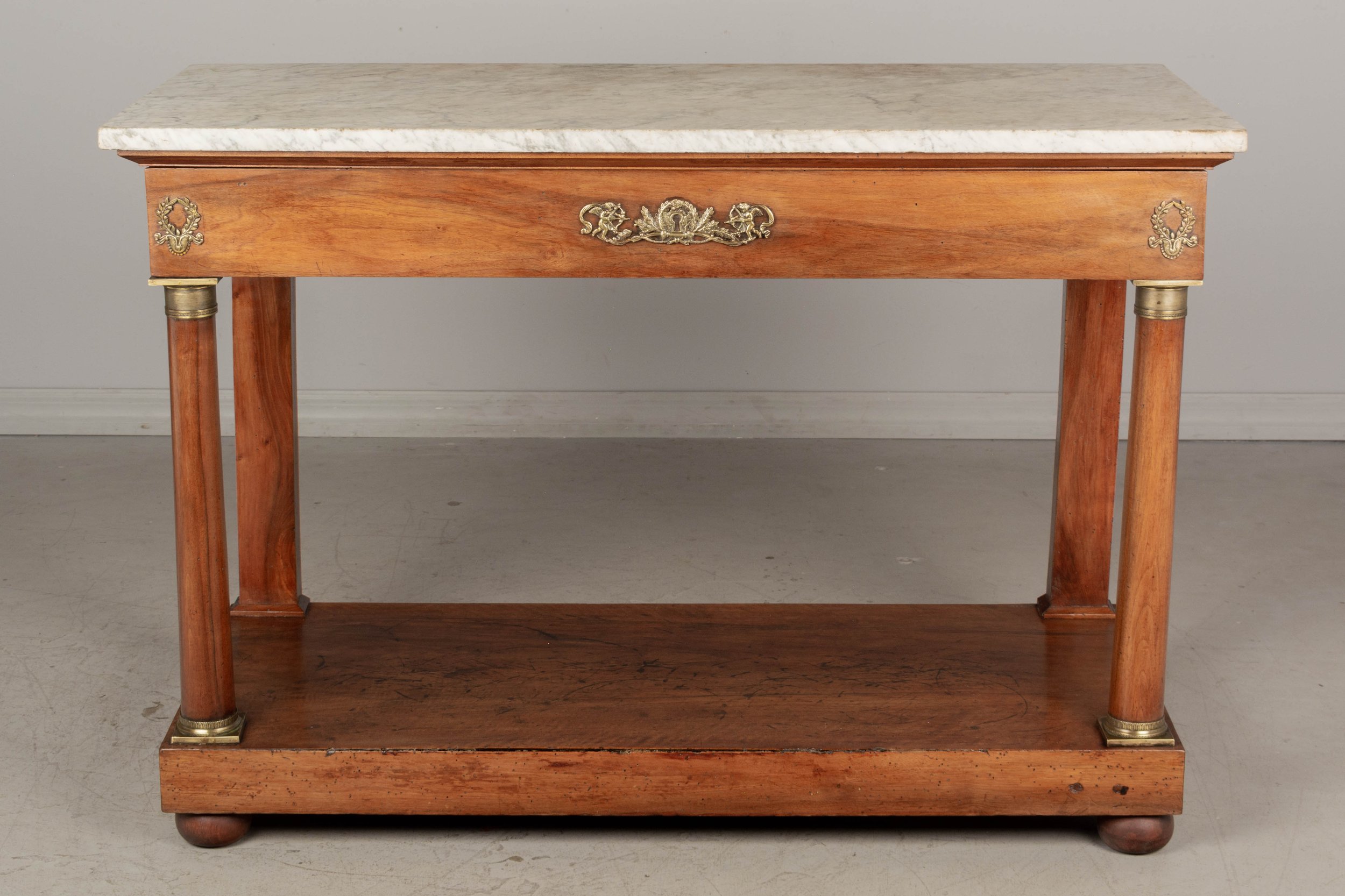 19th Century French Empire Marble-Top Console