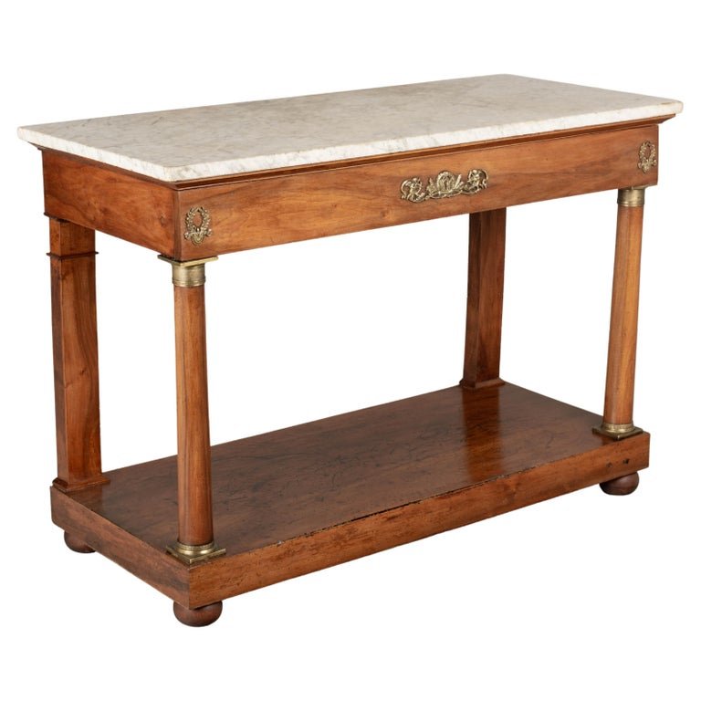19th Century French Empire Marble-Top Console