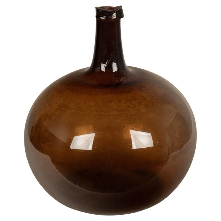 19th Century French Blown Glass Demijohn Bottle
