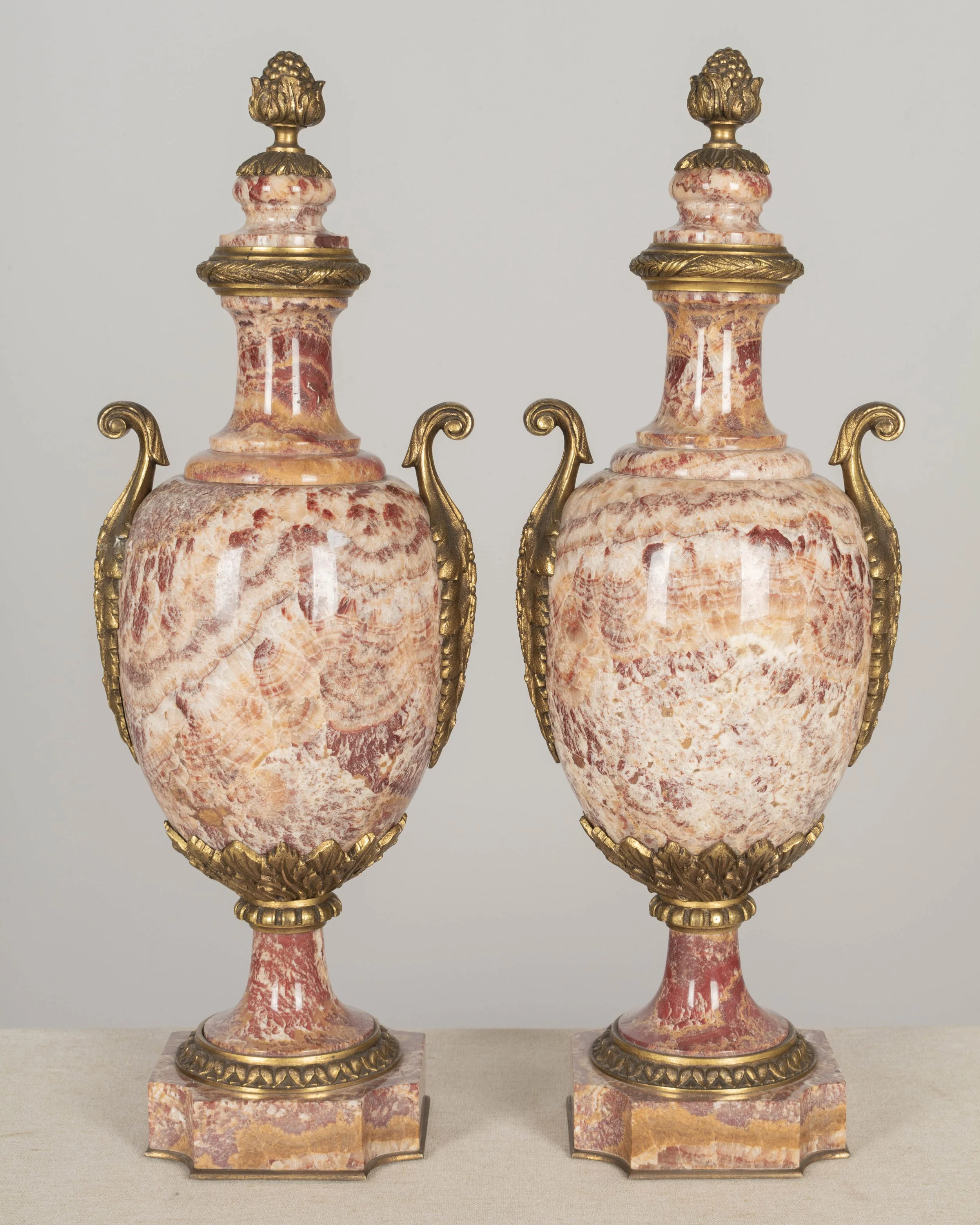 19th Century French Marble and Ormolu Cassolettes Pair
