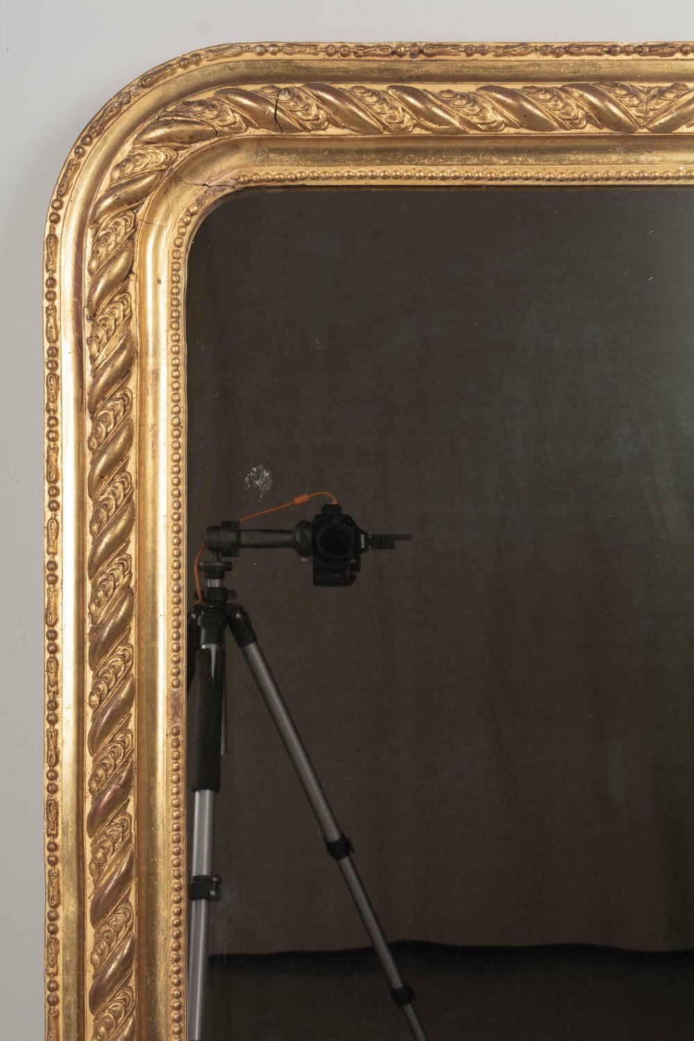 Etched Gold Finish Louis Philippe Mirror For Sale