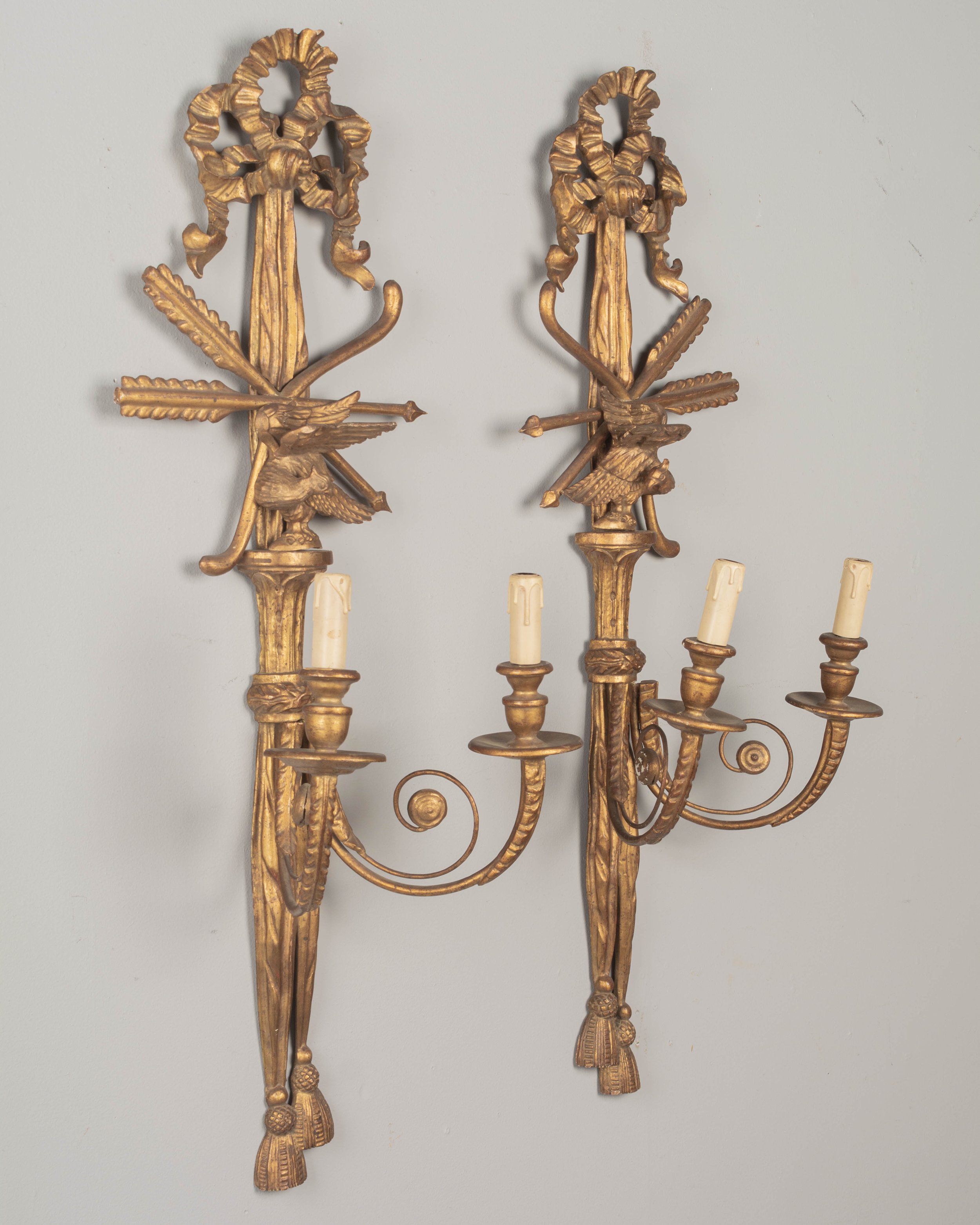 Pair of Italian Giltwood Sconces