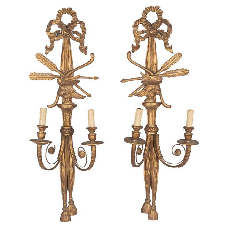Pair of Italian Giltwood Sconces