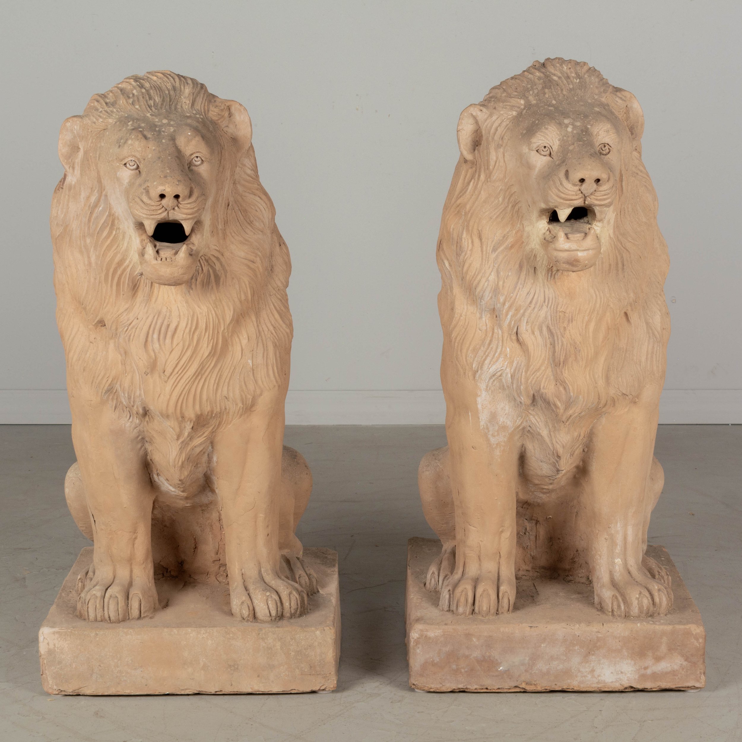 Pair of French Terracotta Garden Lions (Copy)
