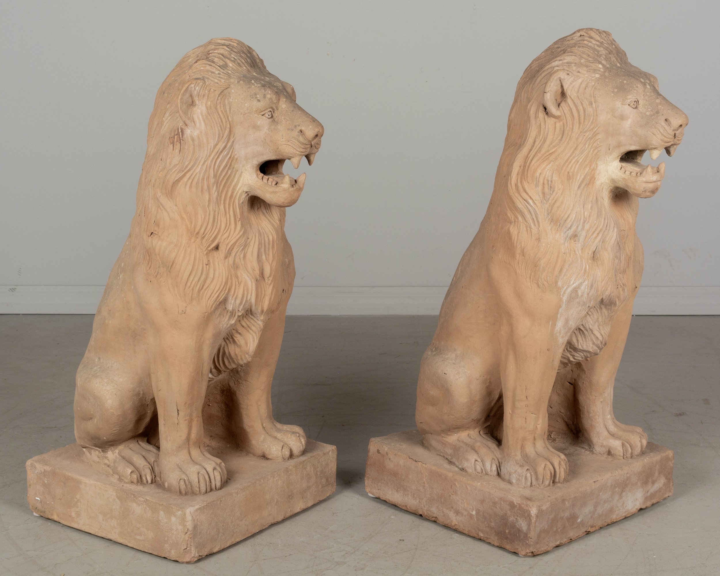 Pair of French Terracotta Garden Lions (Copy)
