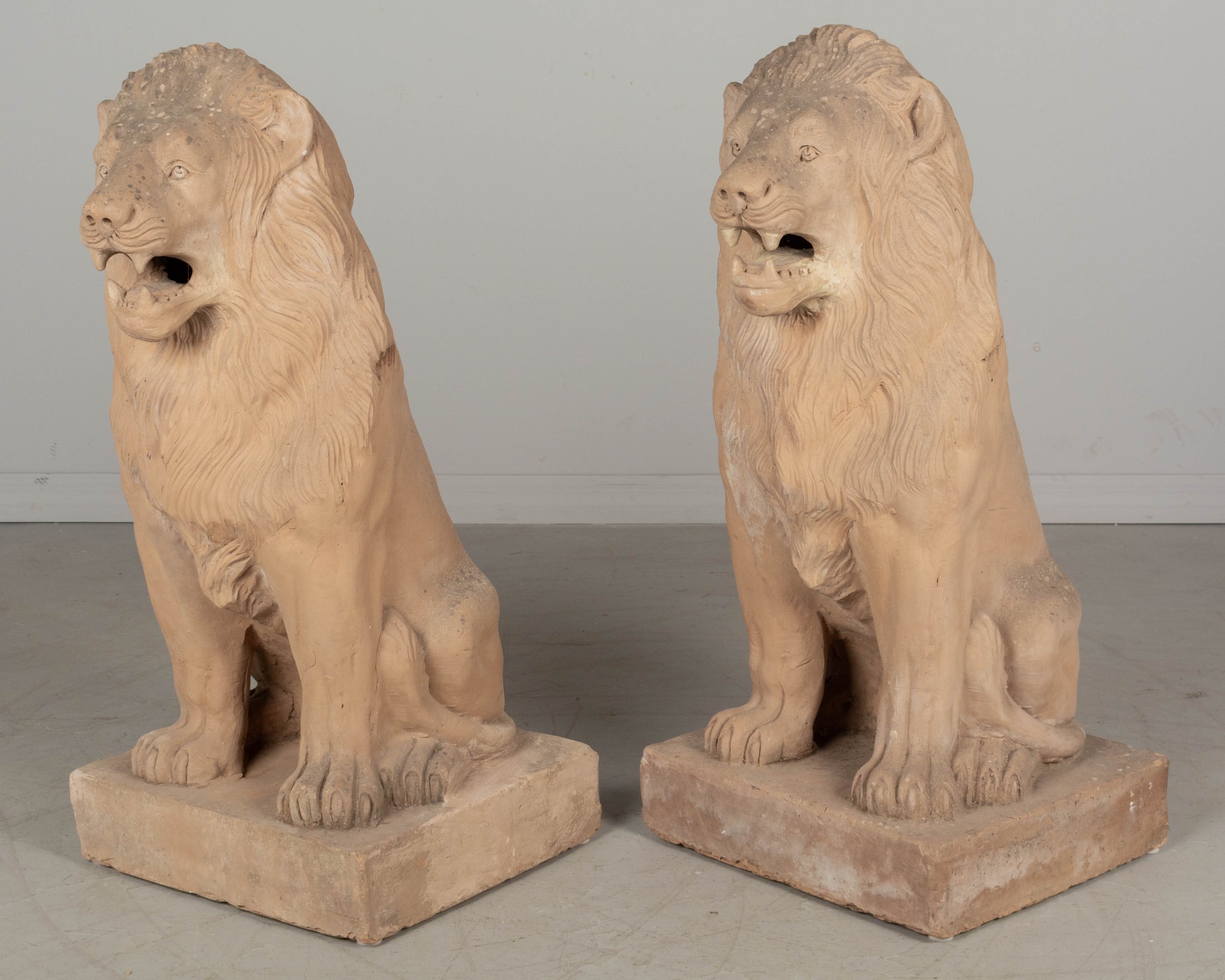 Pair of French Terracotta Garden Lions (Copy)