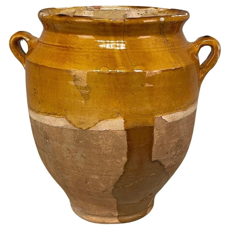 Early 20th French Yellow Glazed Pottery