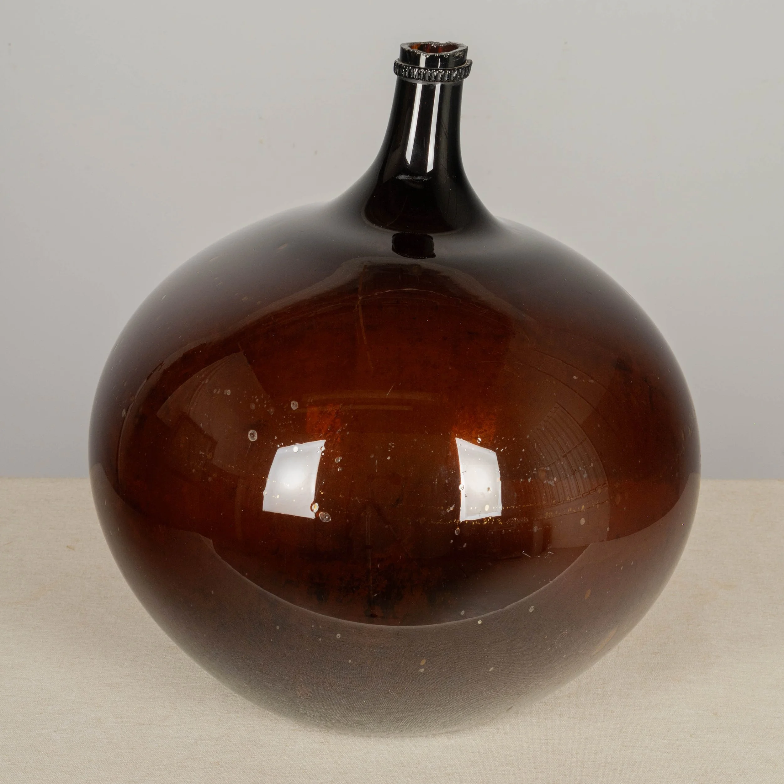 19th Century French Blown Glass Demijohn Bottle