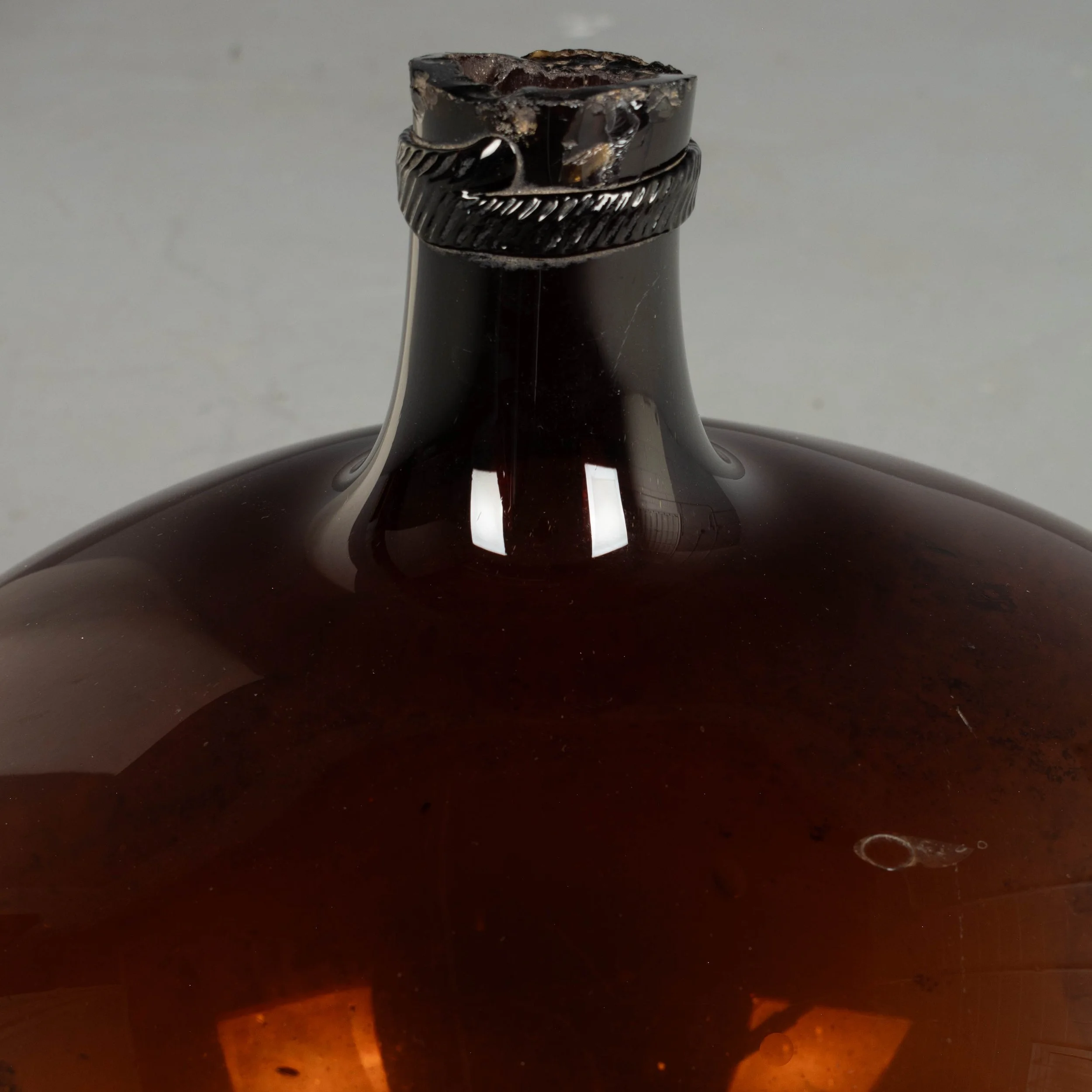 19th Century French Blown Glass Demijohn Bottle