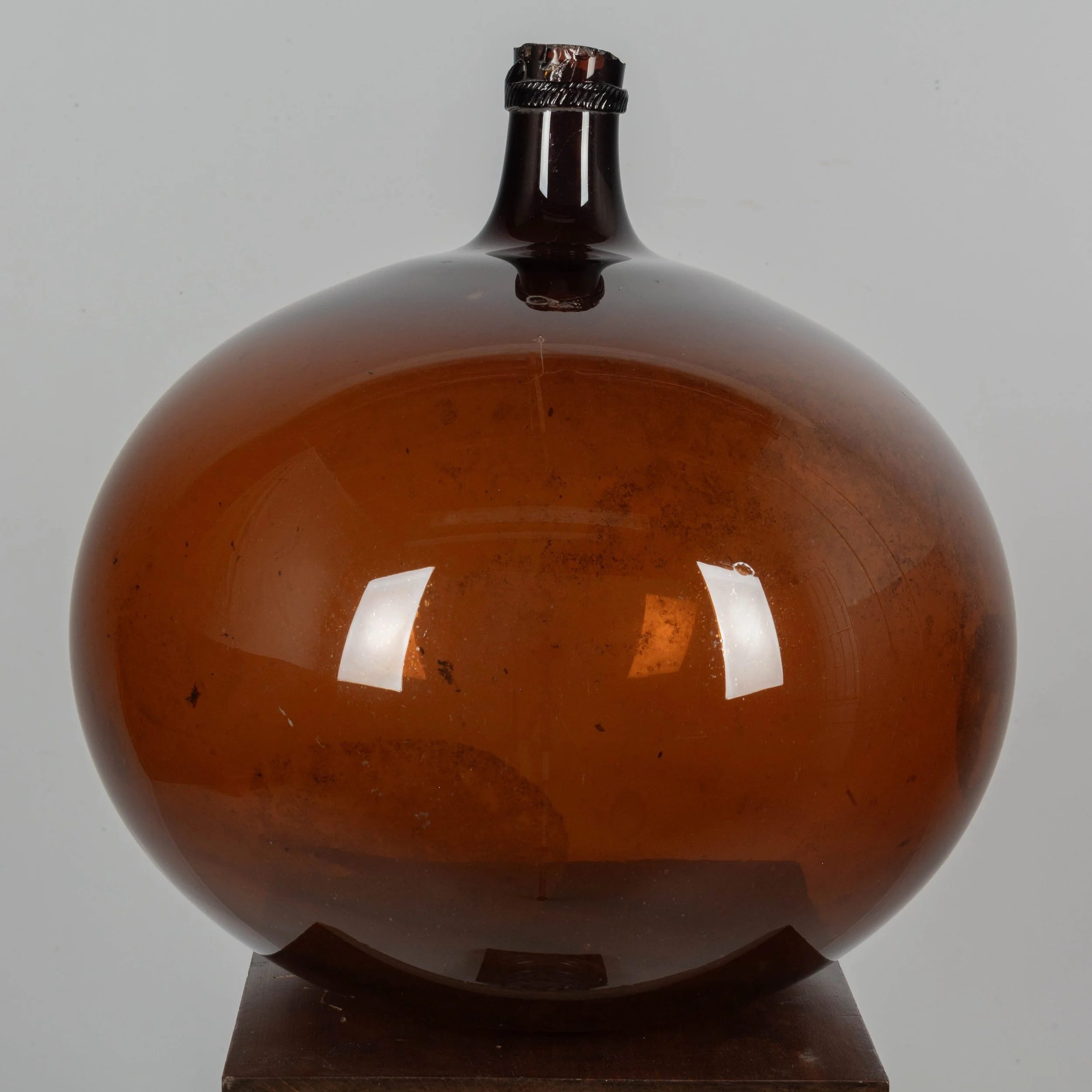 19th Century French Blown Glass Demijohn Bottle