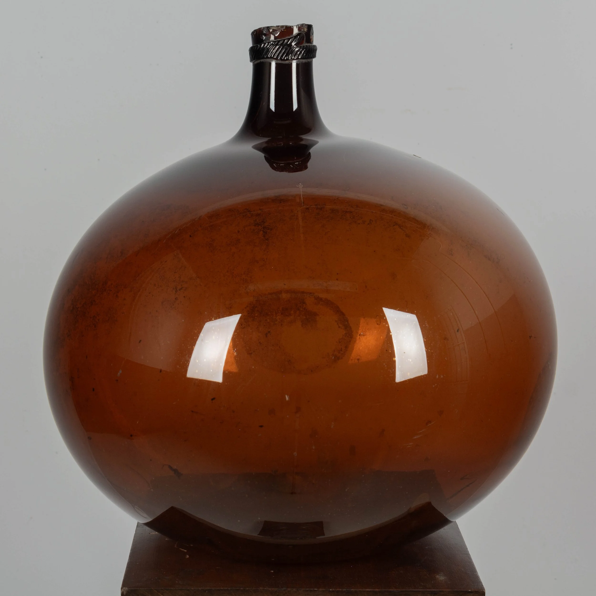 19th Century French Blown Glass Demijohn Bottle