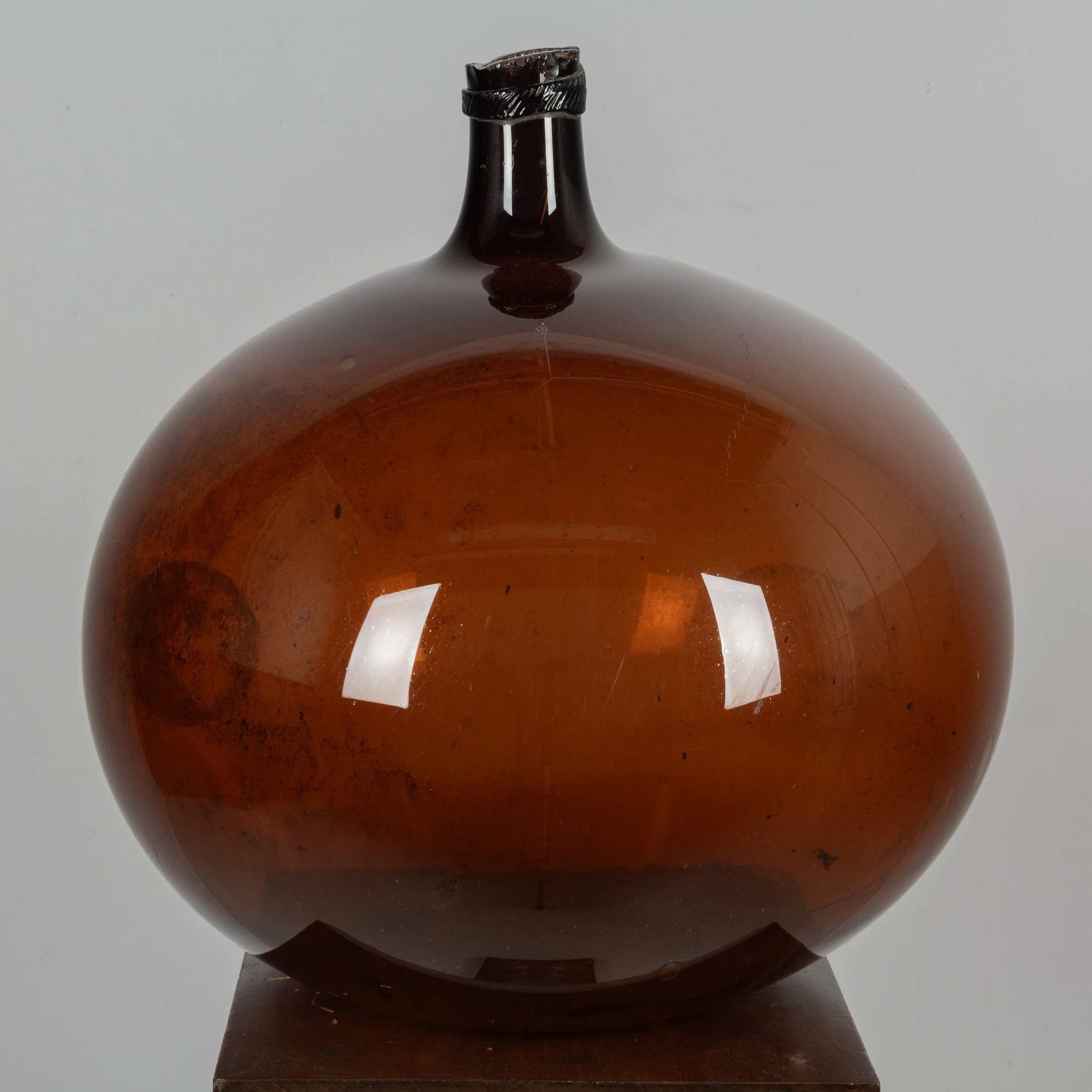 19th Century French Blown Glass Demijohn Bottle