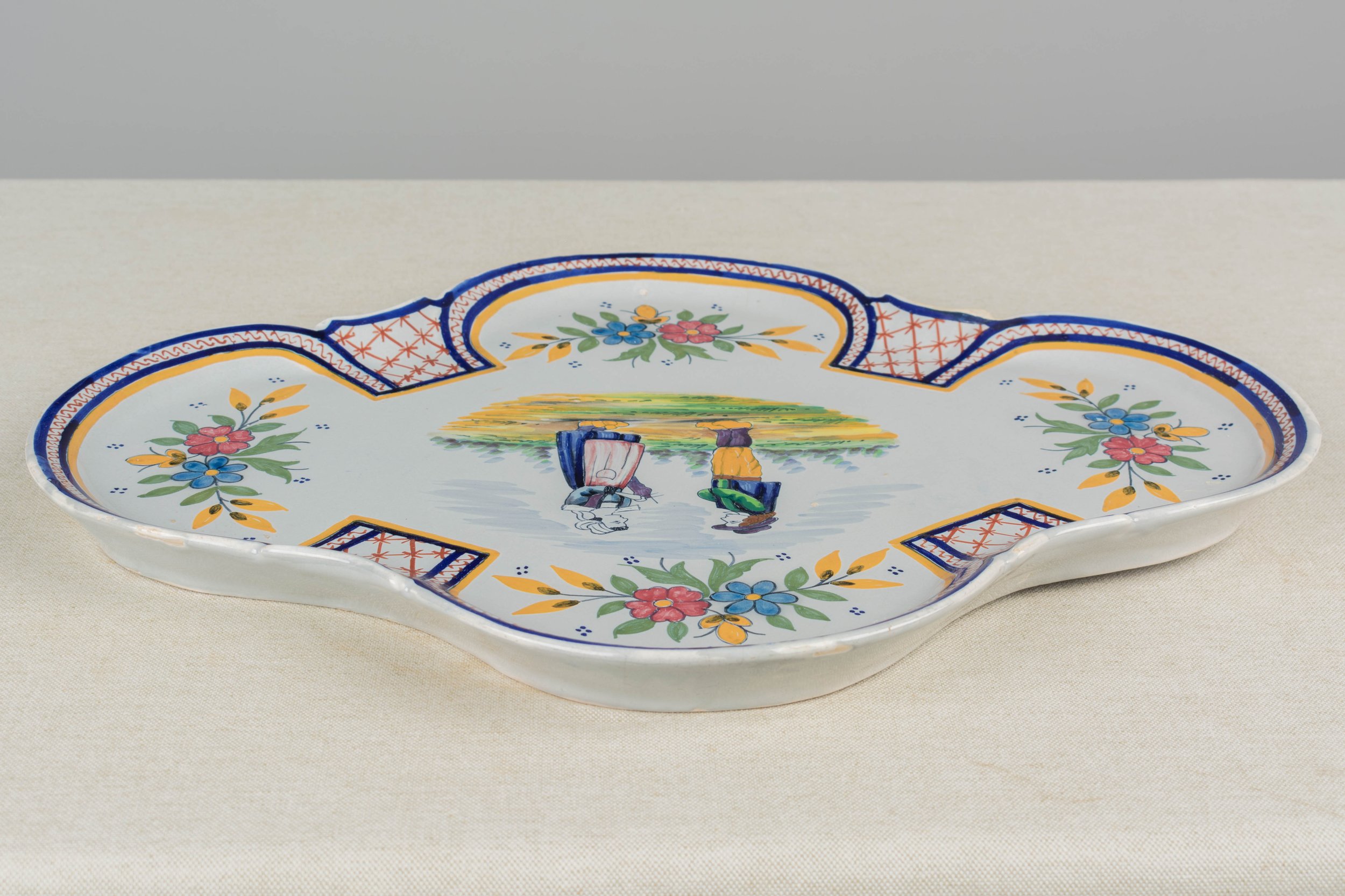 French HB Quimper Faience Platter