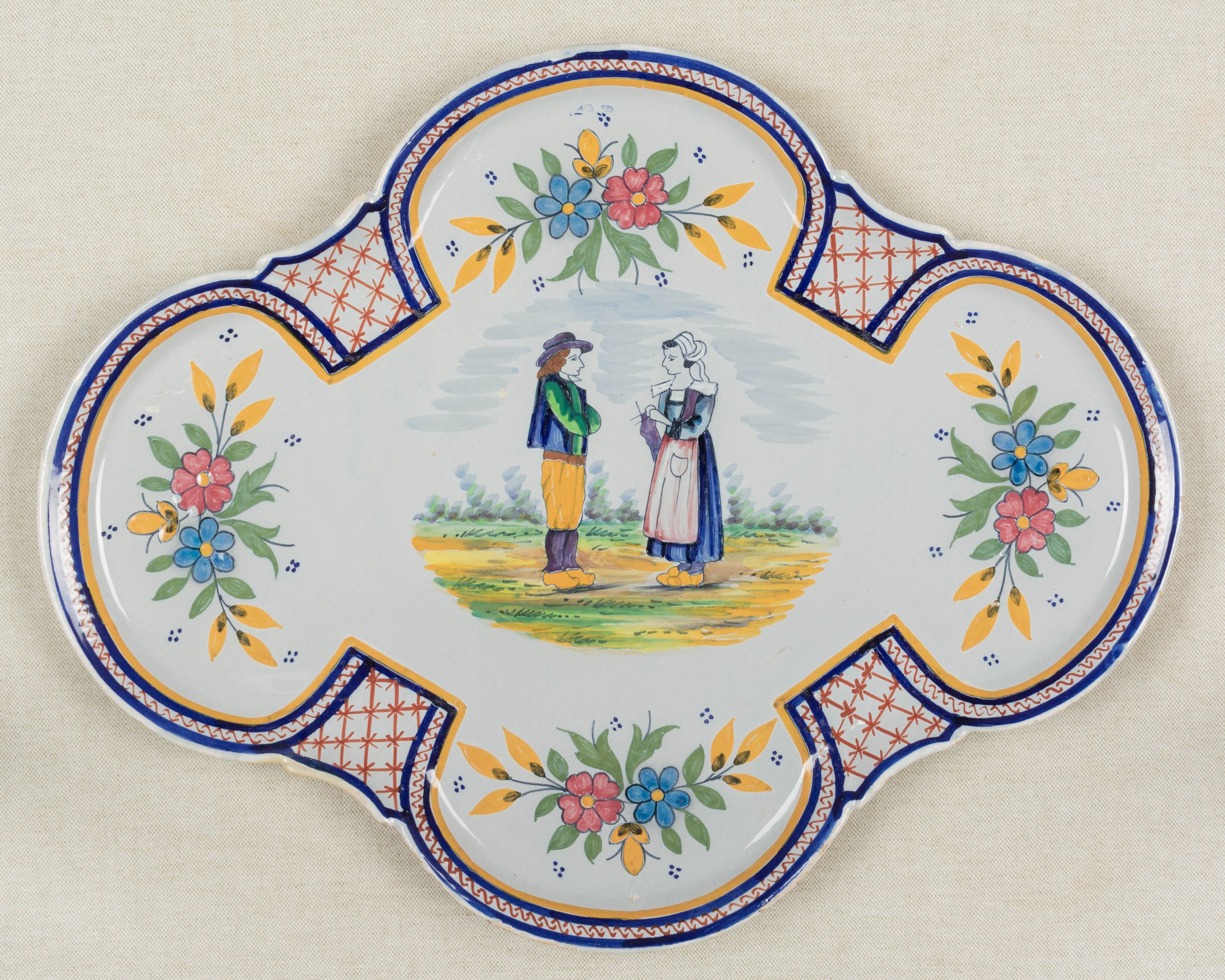 French HB Quimper Faience Platter