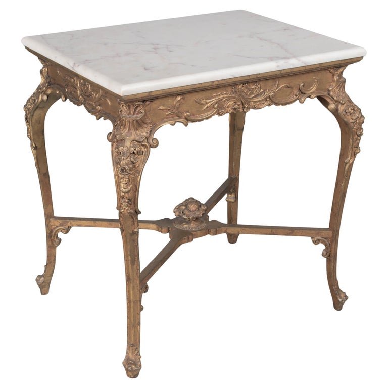 Louis XV Style French Onyx Top Table