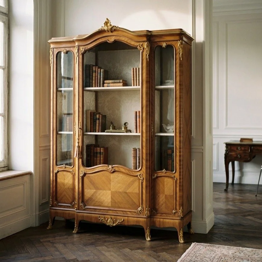 Louis XV Style French Bibliotheque or Cabinet by Schmit &amp; Cie 90"H x 68"W x 18"D Circa 1890-1910
#frenchantique
#Frenchbibliotheque
#frenchdecor
#antiquearmoire
#antiquebookcase
#winterparkflorida