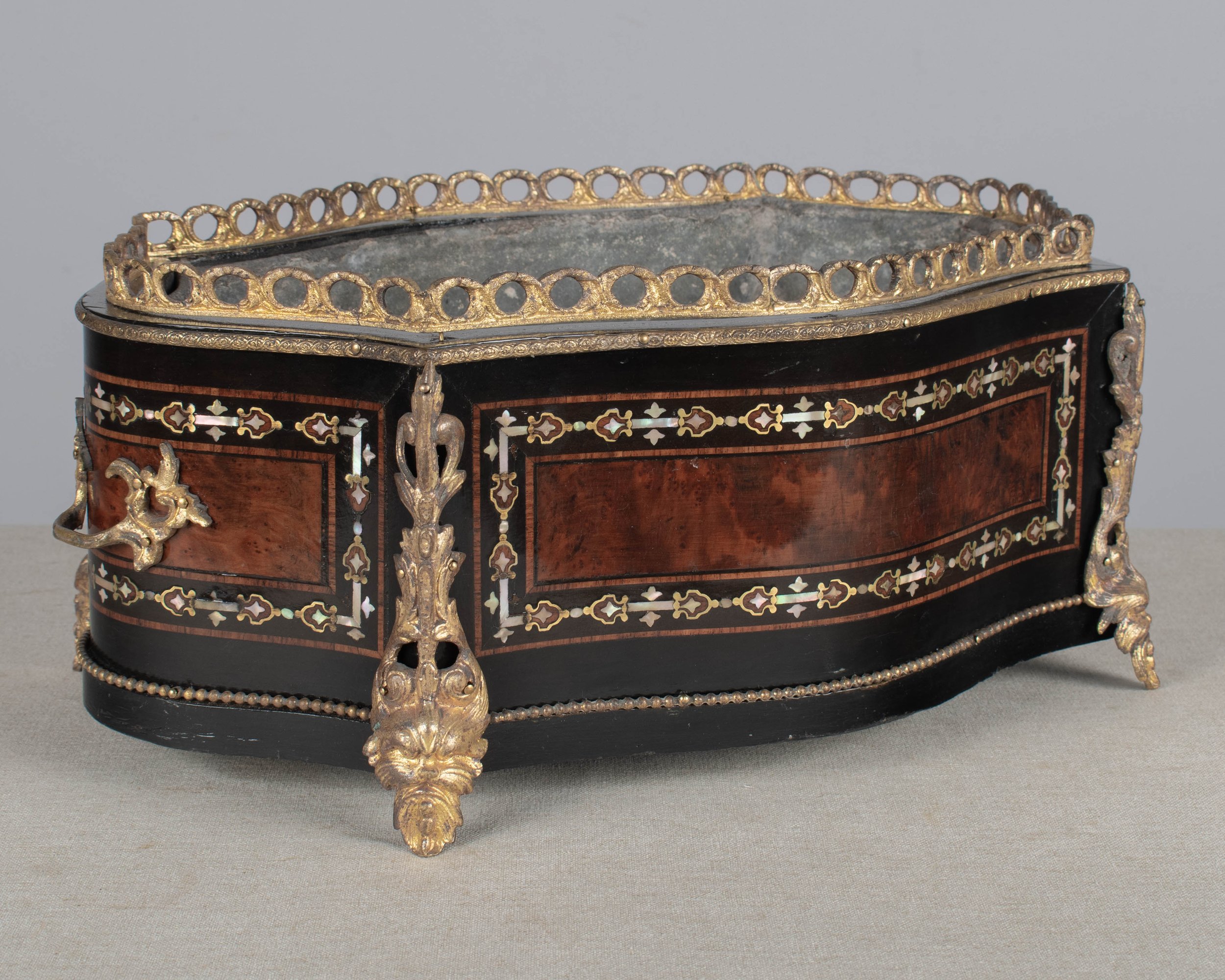 19th Century Napoleon III Marquetry Jardiniere or Planter