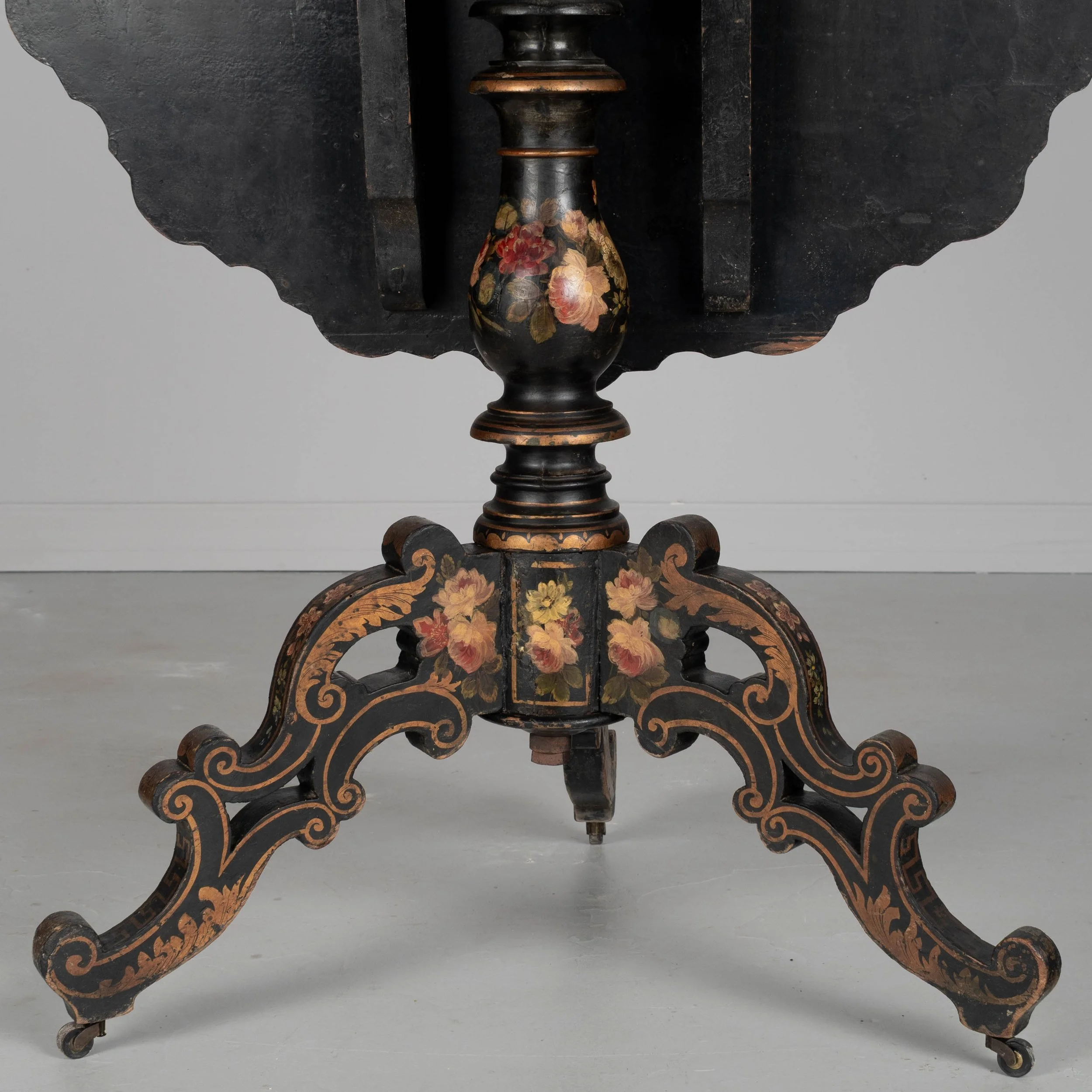 19th Century Napoleon III Lacquered Tilt-Top Table