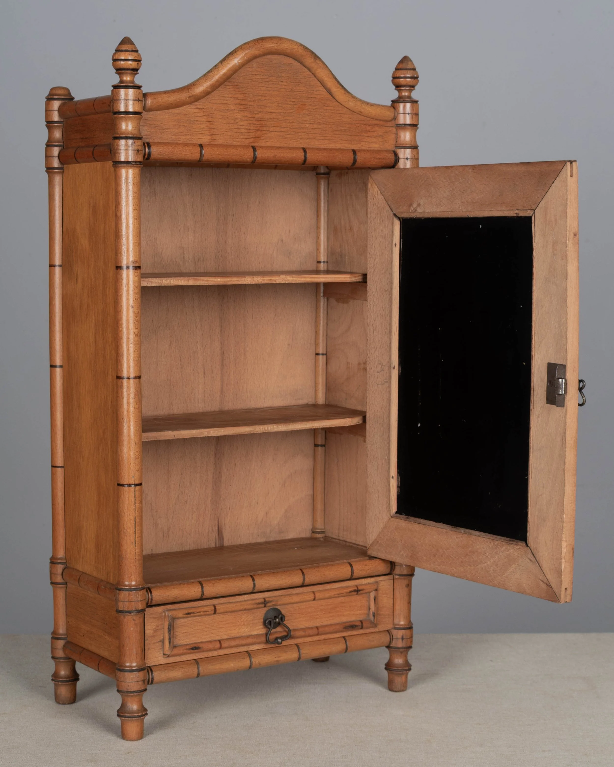 French Faux Bamboo Miniature Armoire