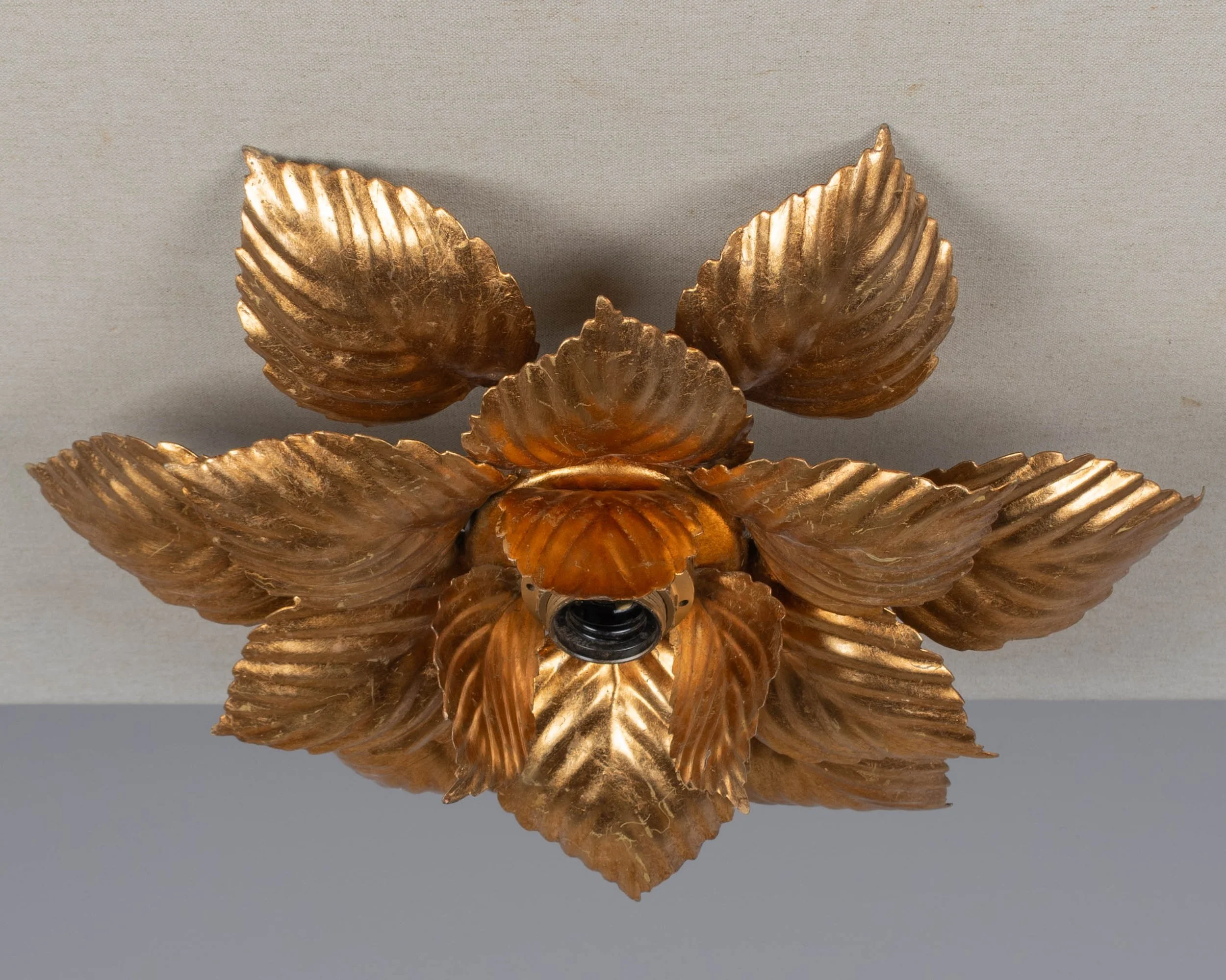 Gilt Tôle Ceiling Light or Wall Sconce