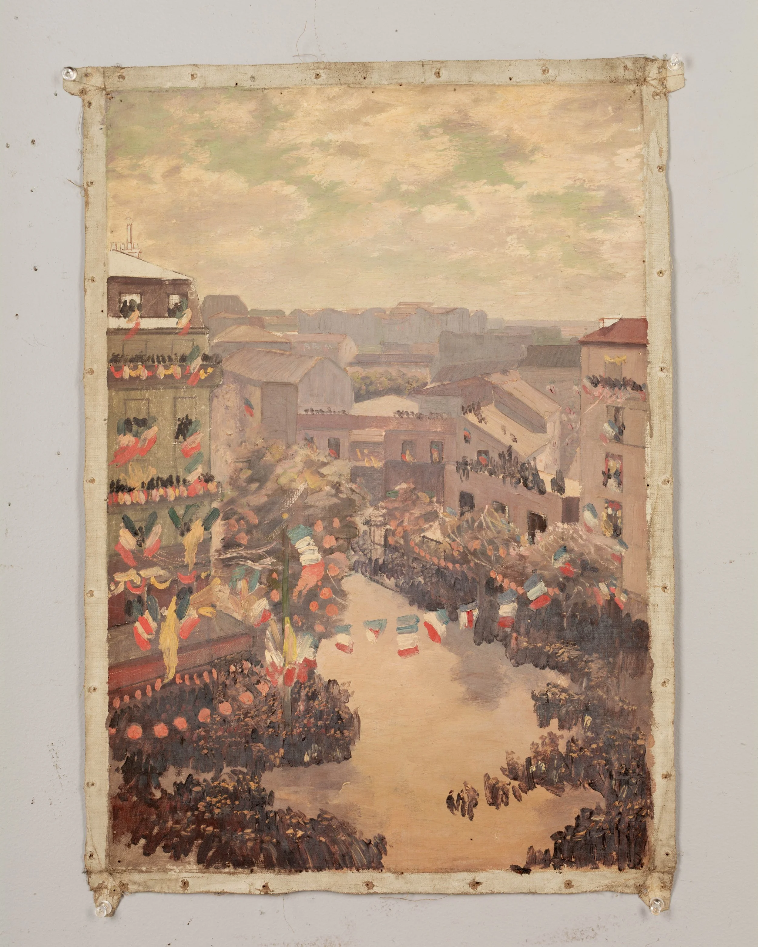 French Painting in the style of Lachenal's Funeral of Victor Hugo