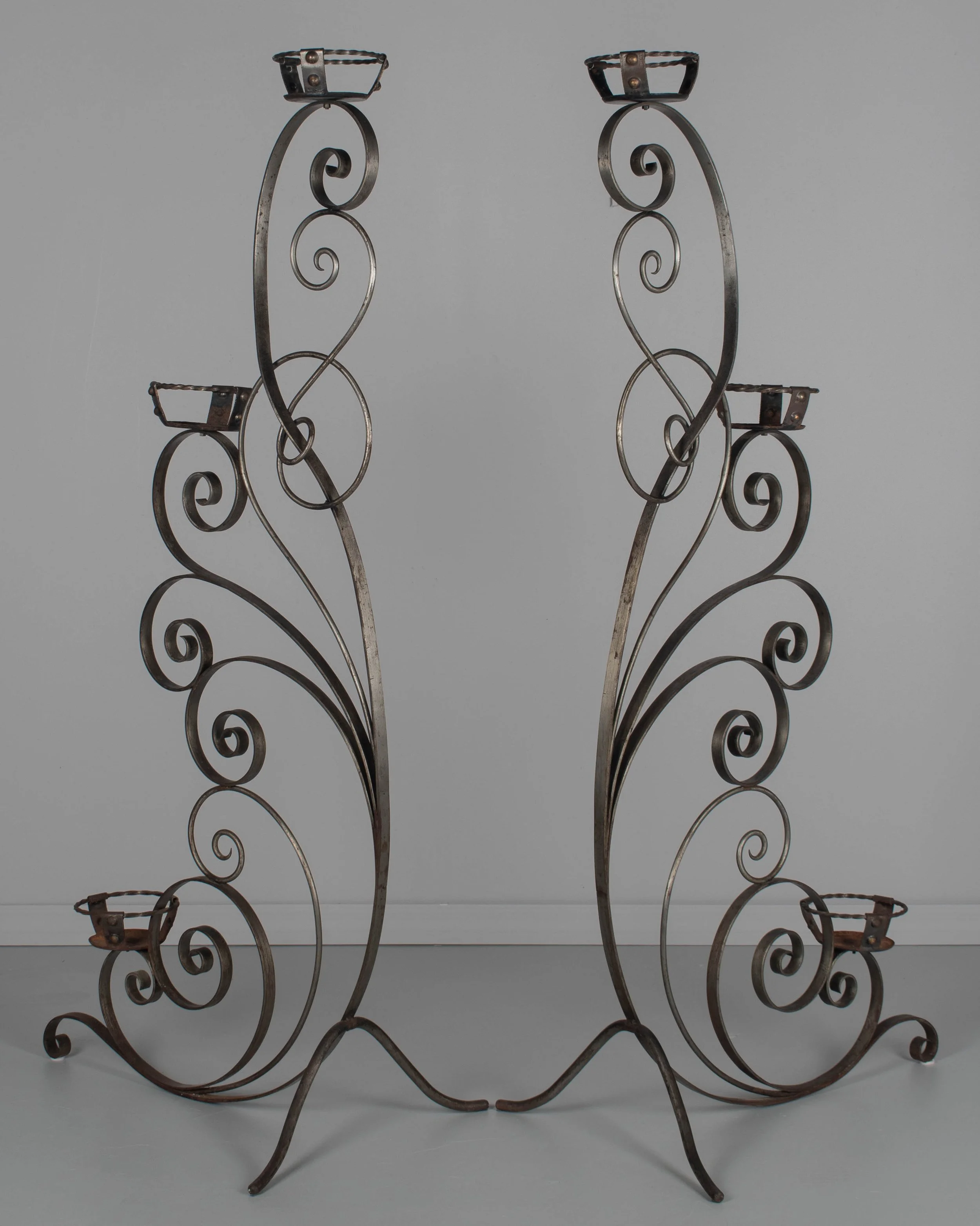 Pair of French Wrought Iron Plant Stands